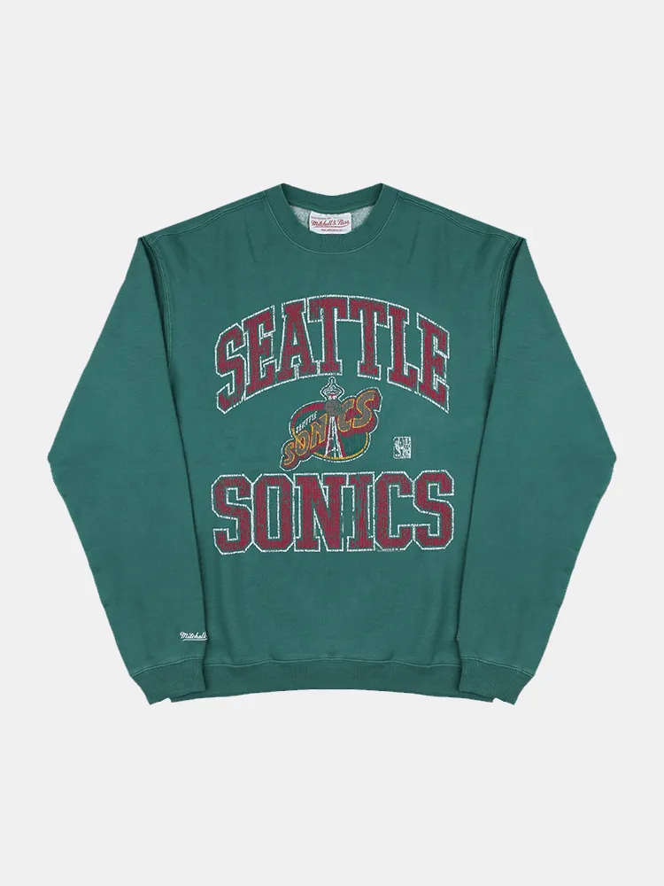 Mitchell & Ness Seattle Supersonics Ivy Arch Crew - Faded Green