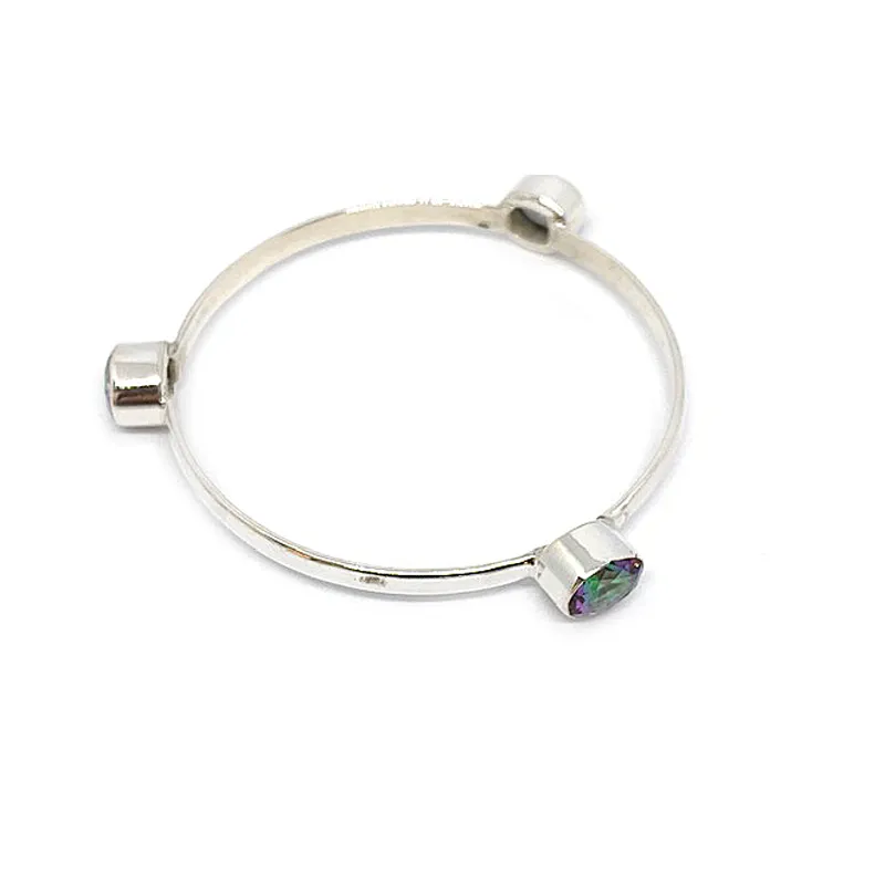 Mystic Topaz Boho Silver Bangle