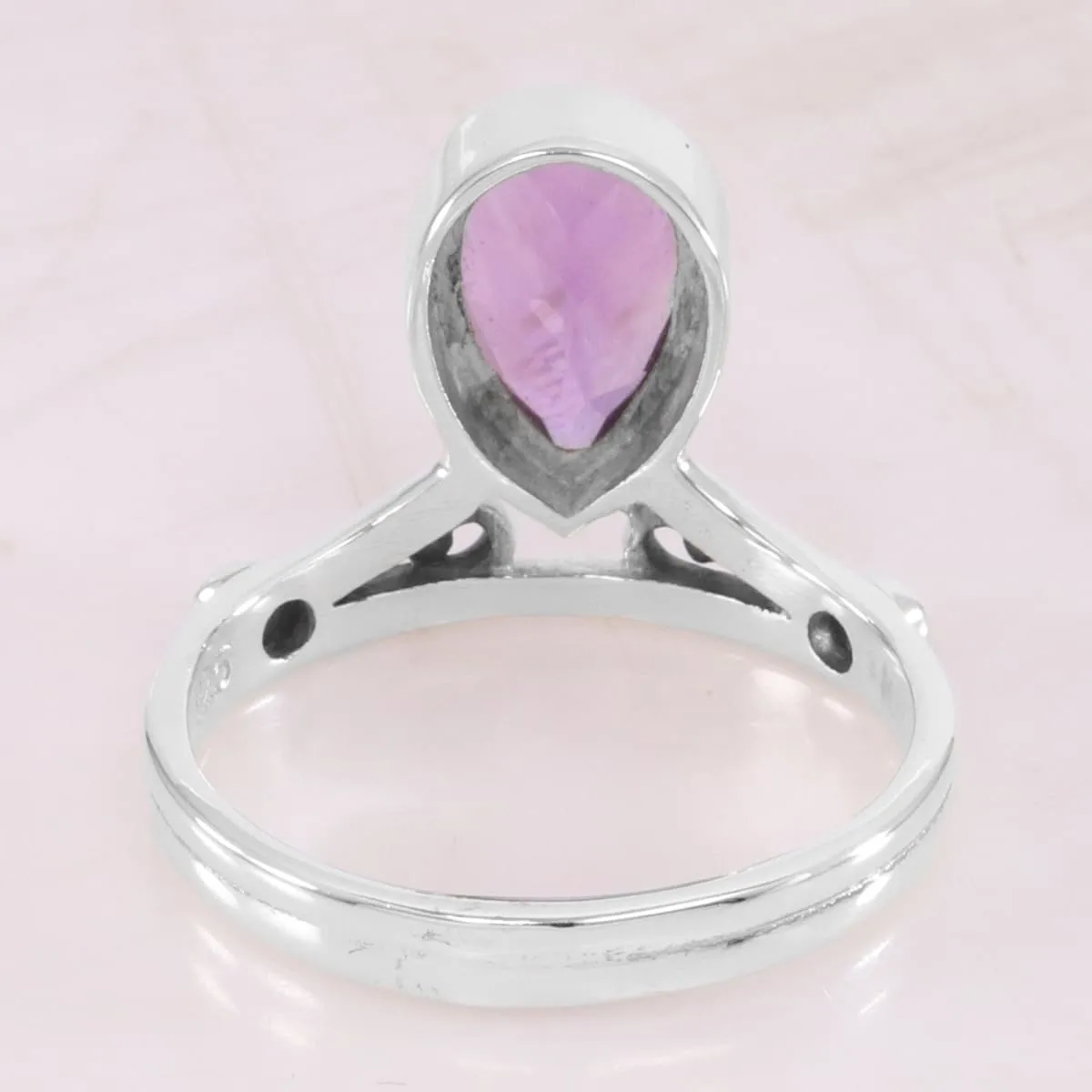 Natural Purple Amethyst Ring, 925 Sterling Silver Ring, Teardrop Amethyst Ring, Gemstone Ring, Birthstone Ring