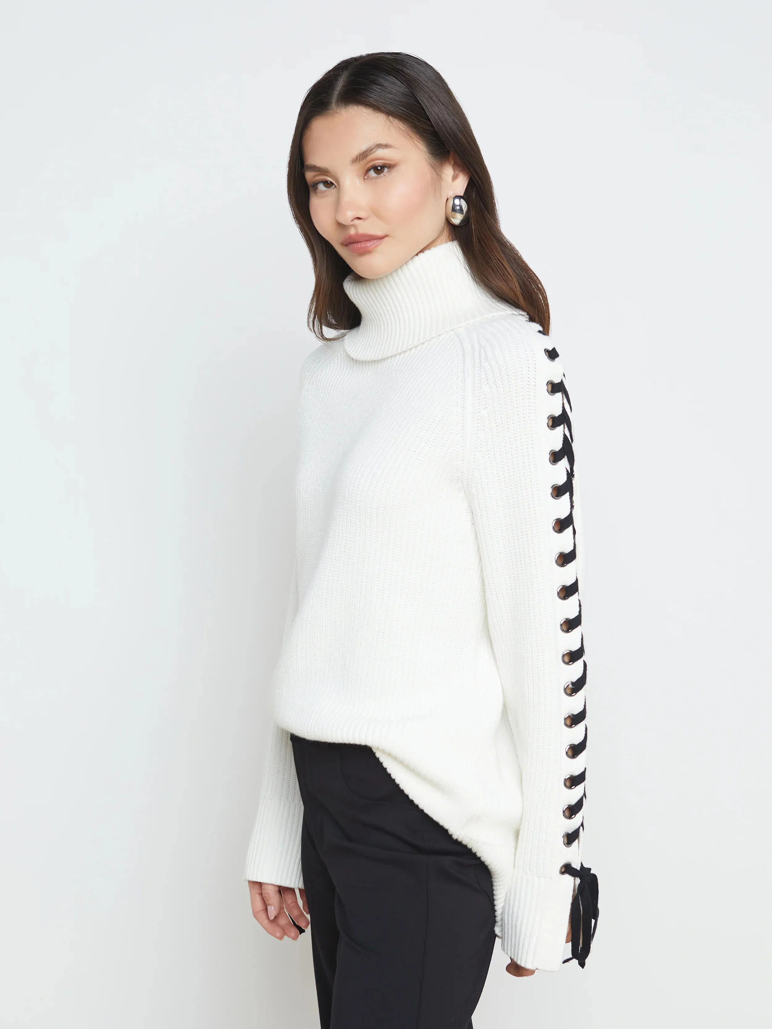 NOLA LACE UP SWEATER - L'AGENCE