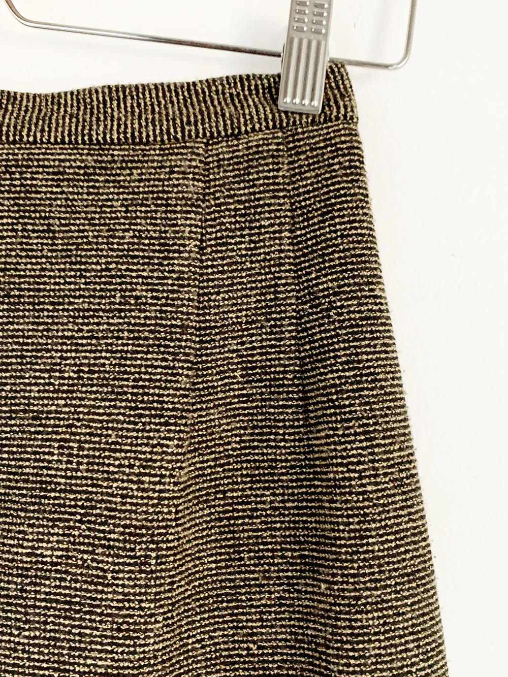 PA Black and Tan Nubby Striped Mini Skirt