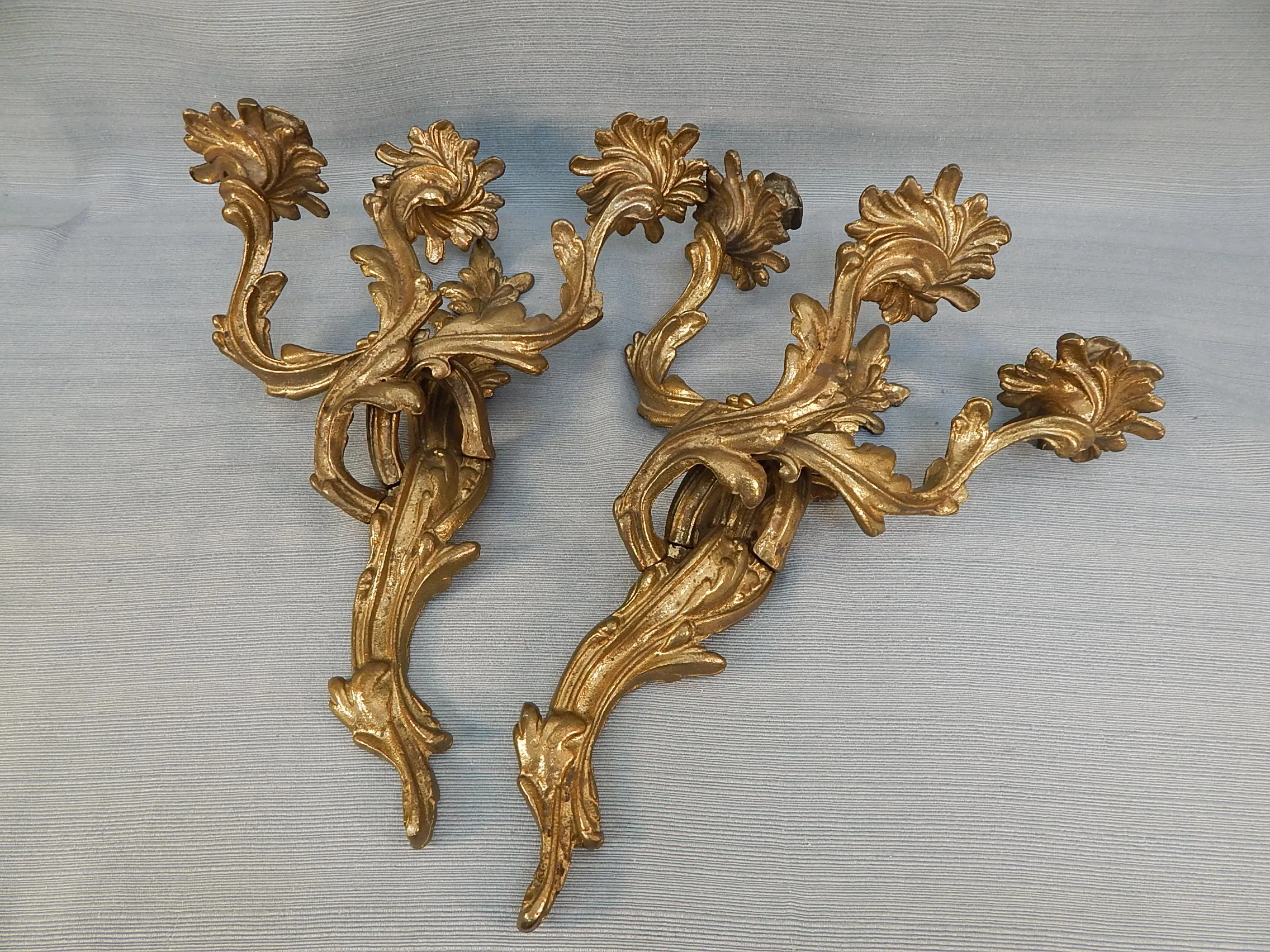 Pair of Brass Wall Sconces - Very Good Vintage Condition