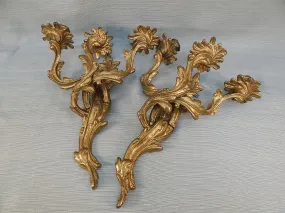 Pair of Brass Wall Sconces - Very Good Vintage Condition