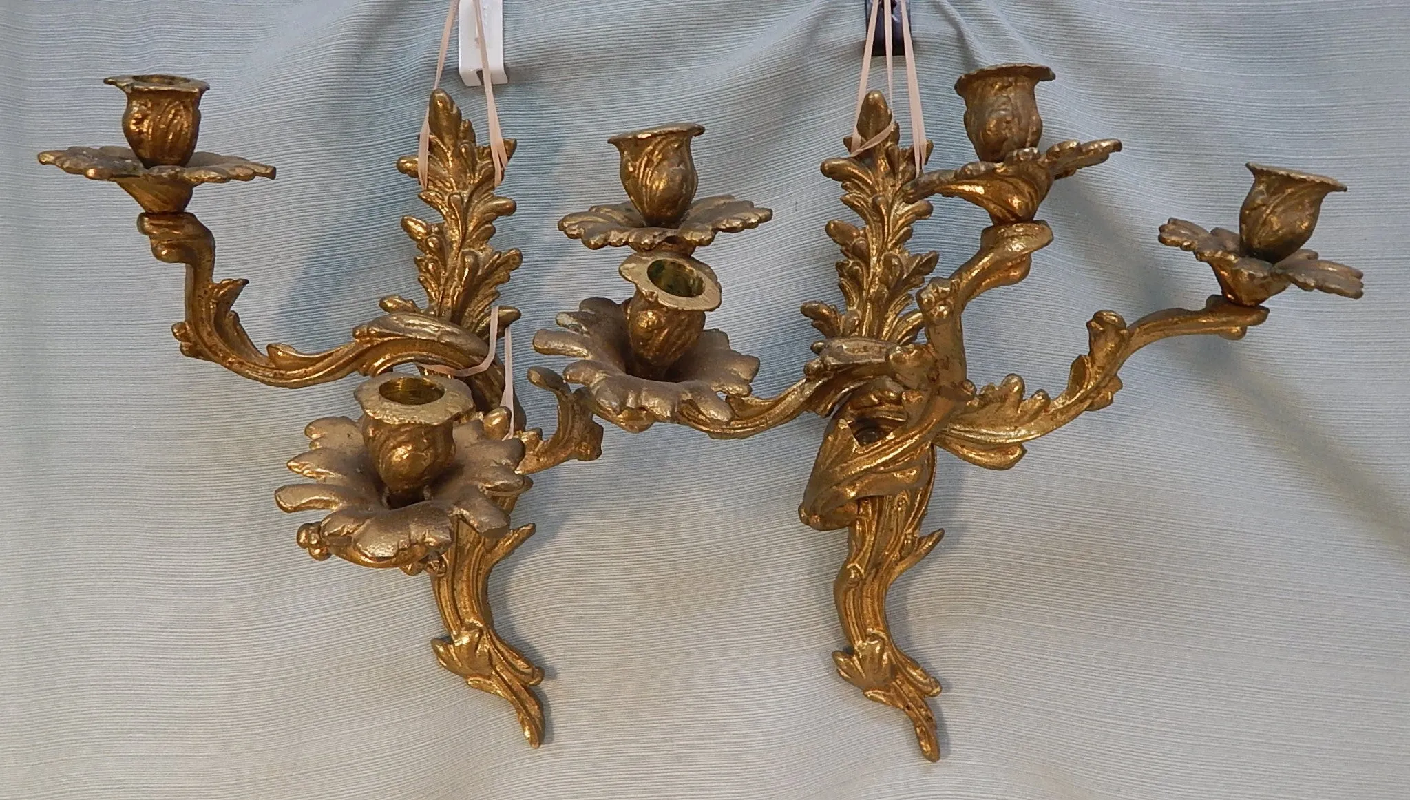 Pair of Brass Wall Sconces - Very Good Vintage Condition