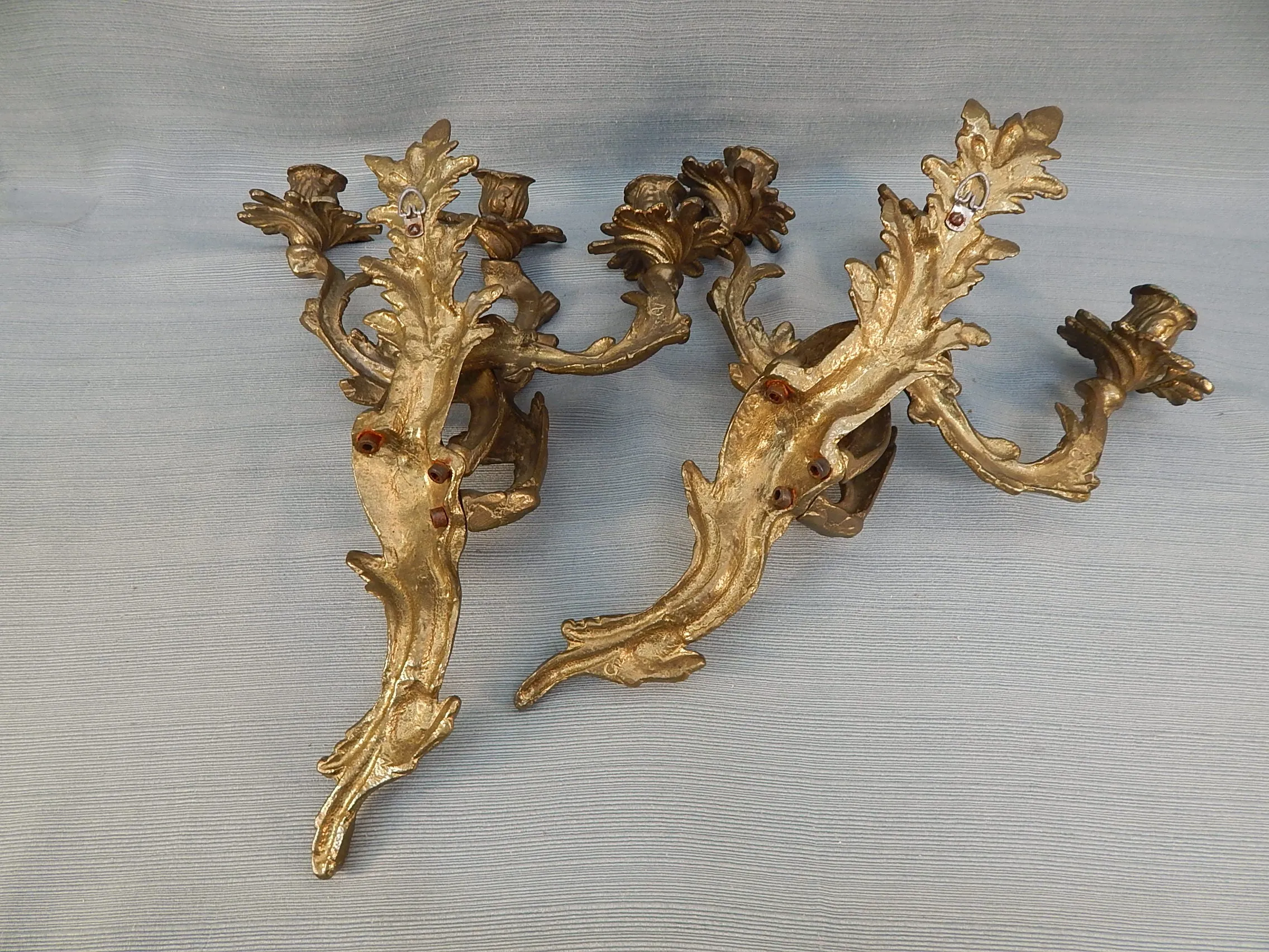 Pair of Brass Wall Sconces - Very Good Vintage Condition