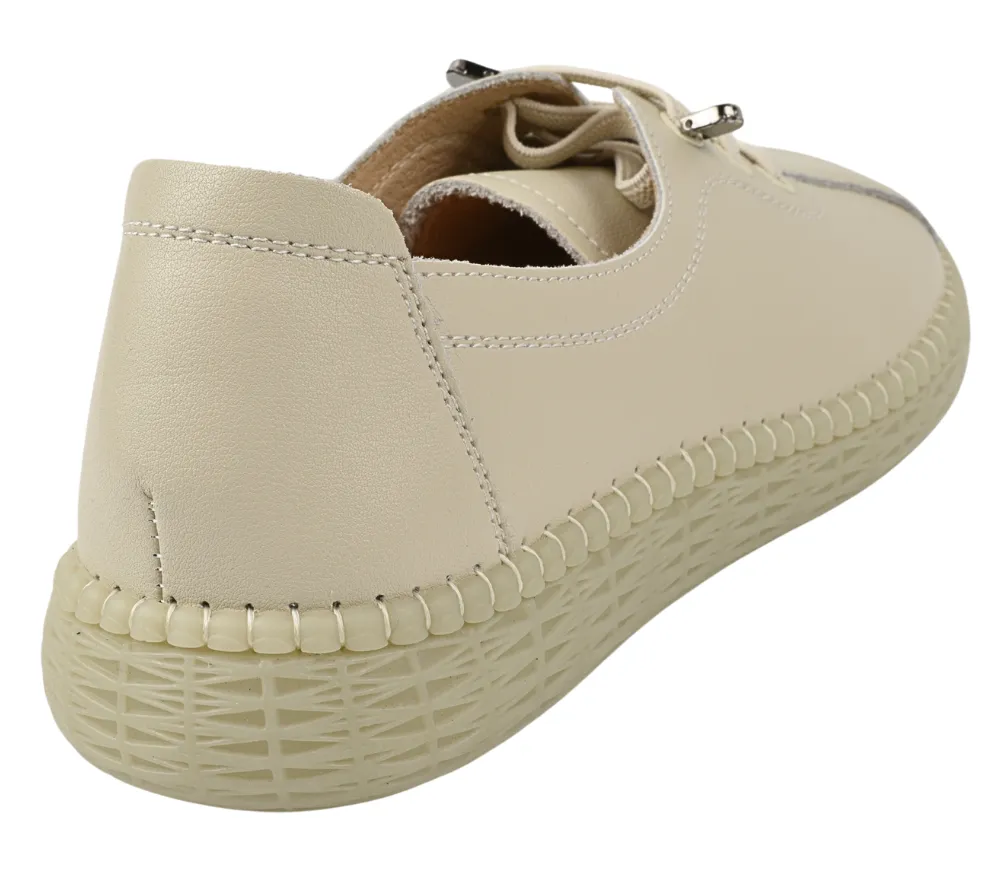 Pantofi casual, dama, GALLOP, GA 2318 crem, piele naturala