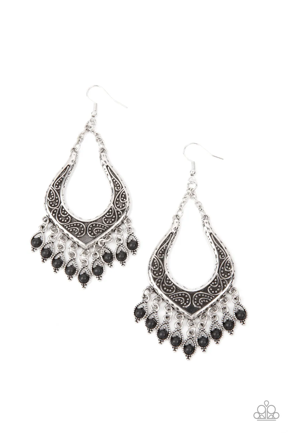 Paparazzi Earring ~ Sahara Fiesta - Black