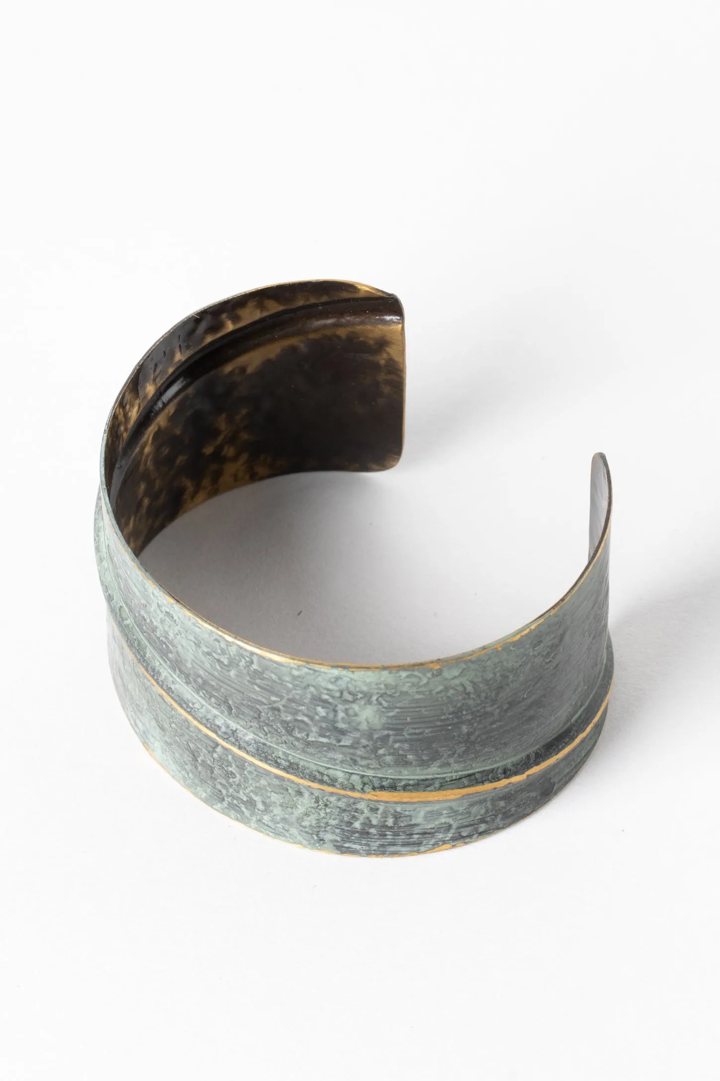 Patina Mixed Metal Wide Cuff Bracelet