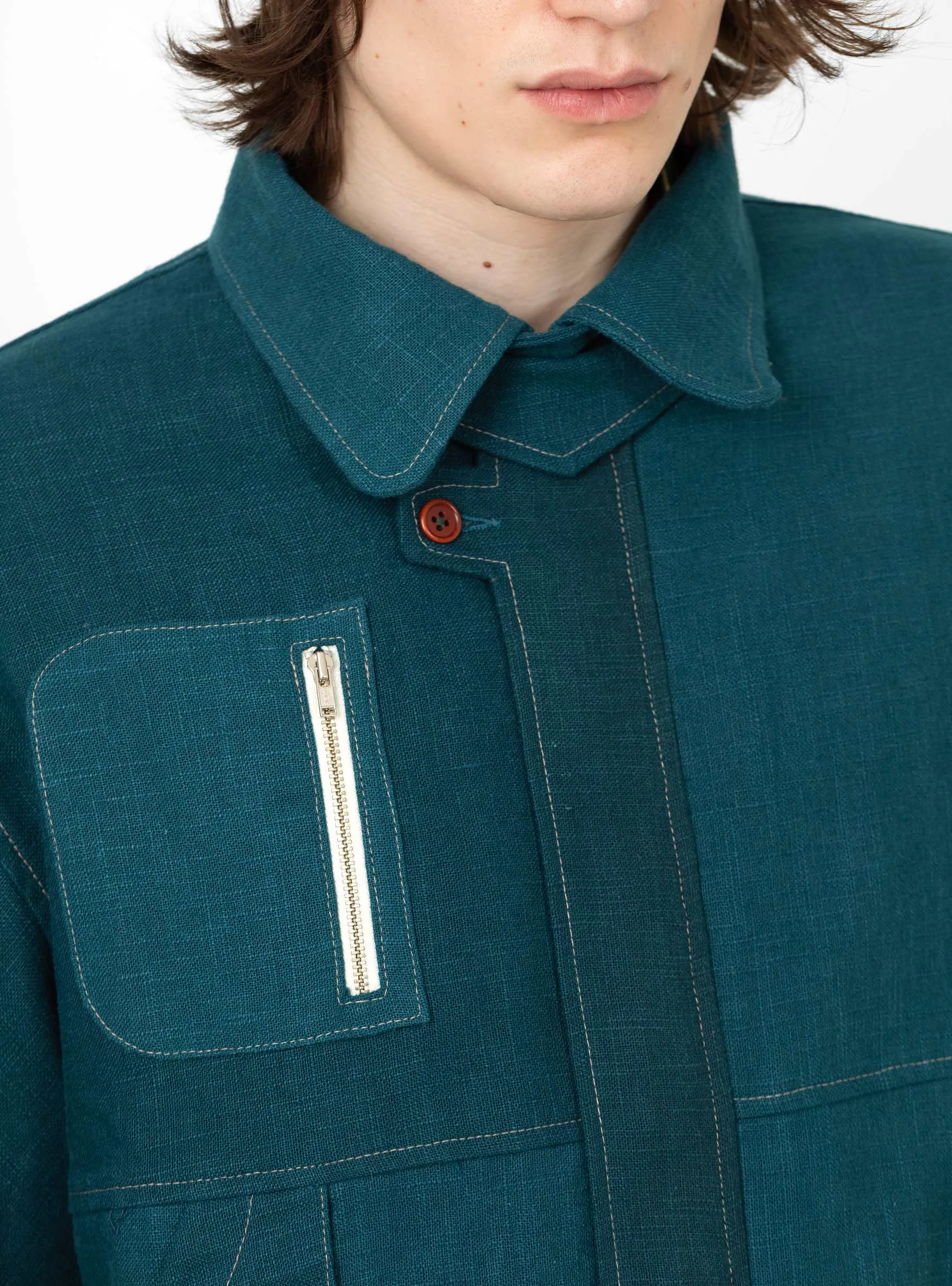 Pine Blouson Jacket Blue Enzyme