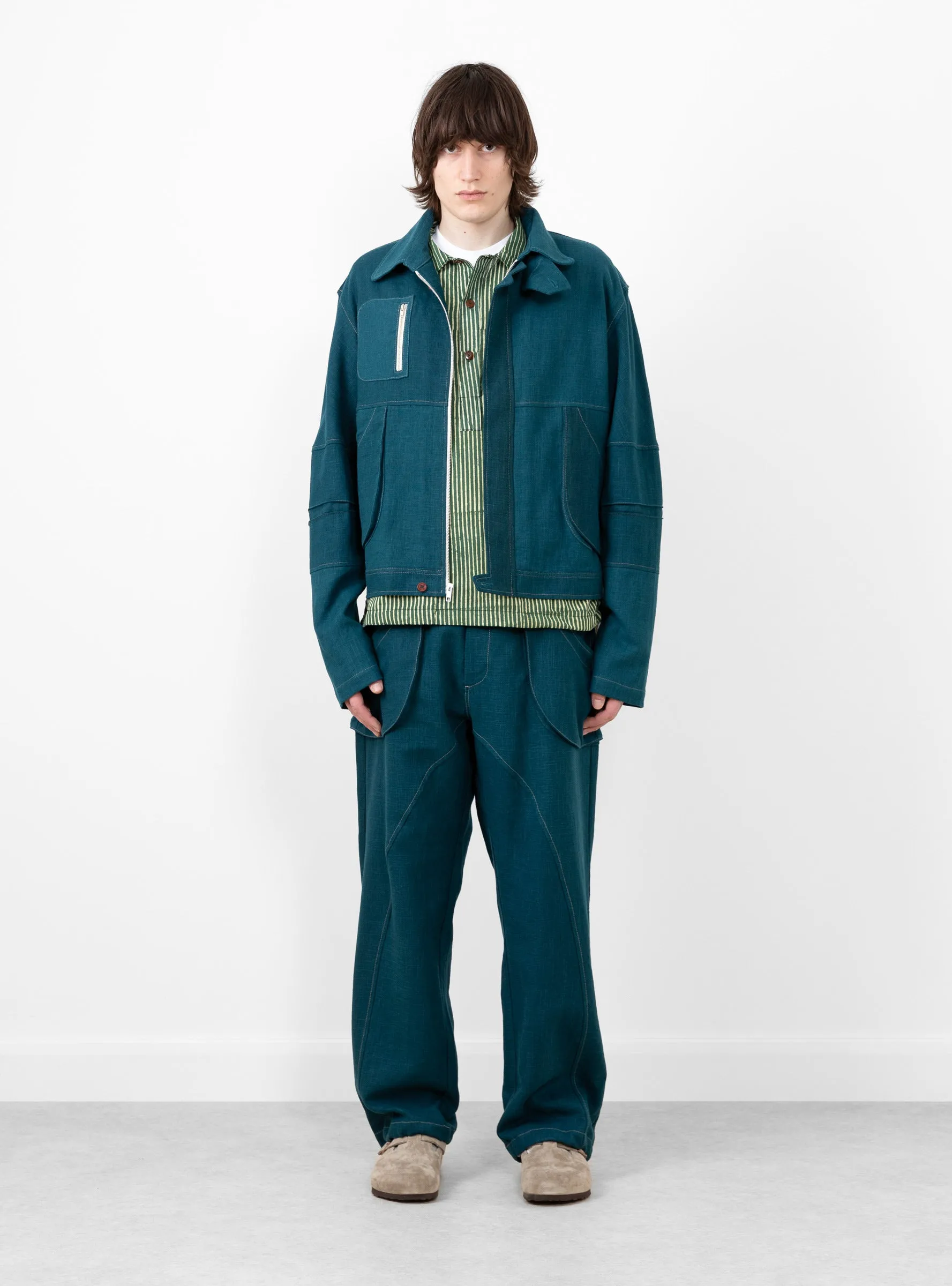 Pine Blouson Jacket Blue Enzyme