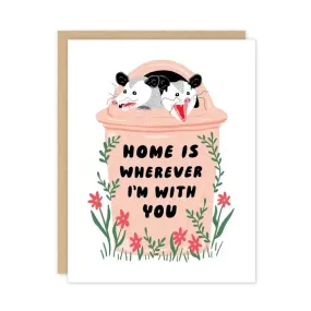 Possum Home Trash Greeting Card