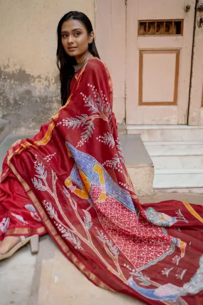 Ragini Bagh    -  Narmada Batik Maheswari saree