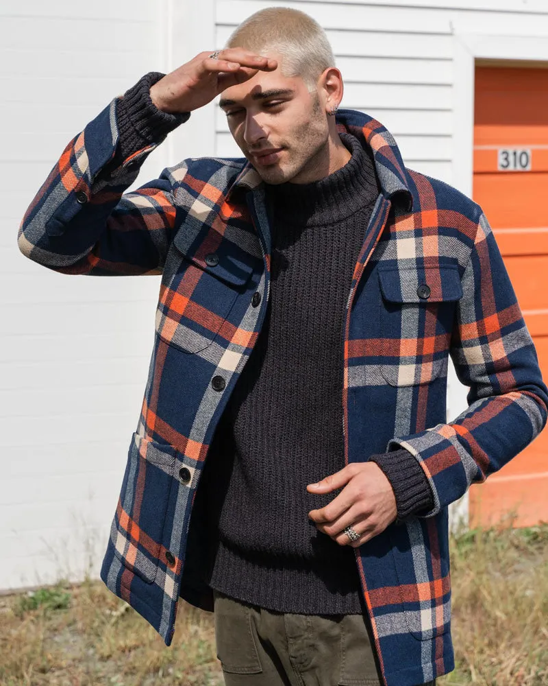 Recycled Plaid Coat