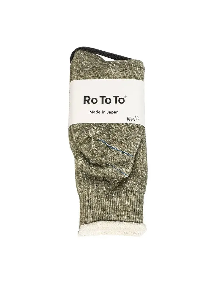 RoToTo Double Face Socks Army Green