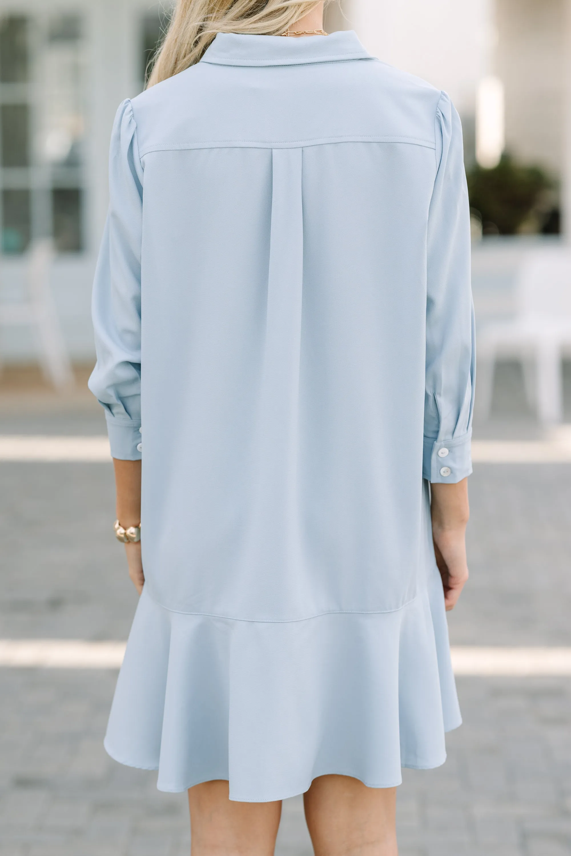 Share Your Story Light Blue Shirt Dress