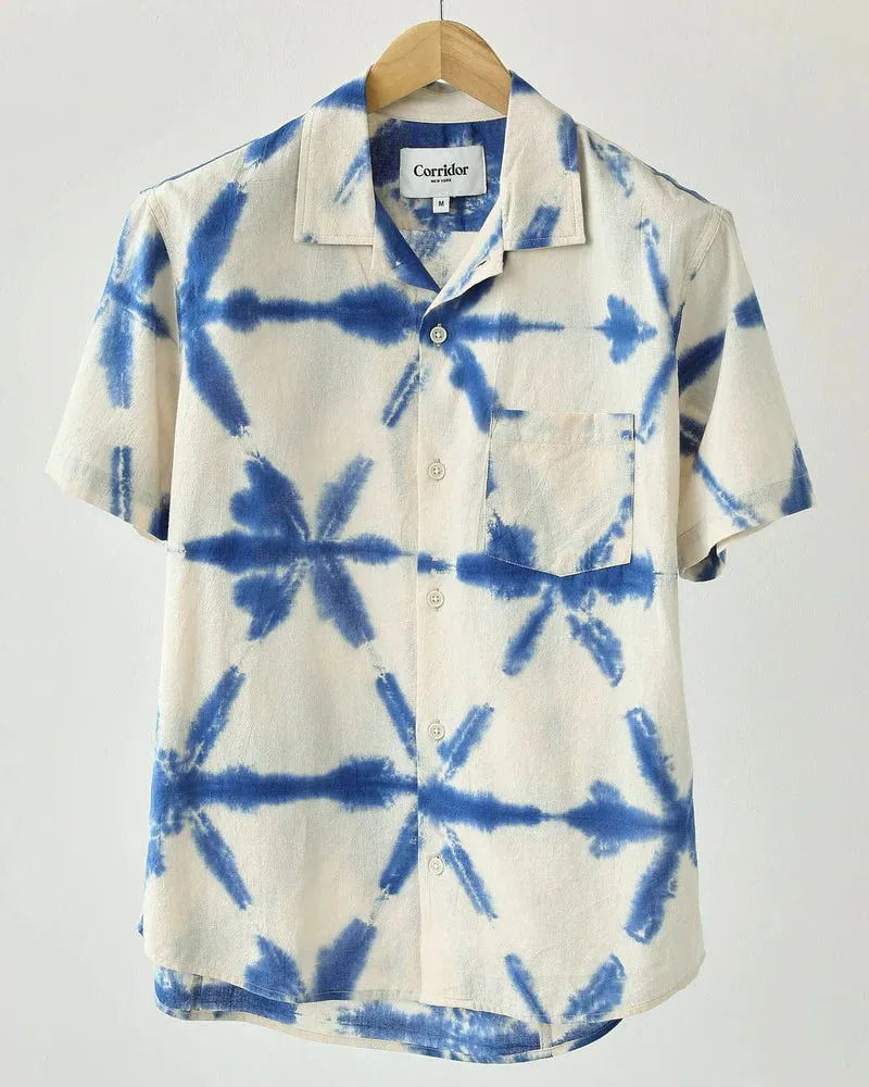 Shibori Sunrise Short Sleeve Button Up