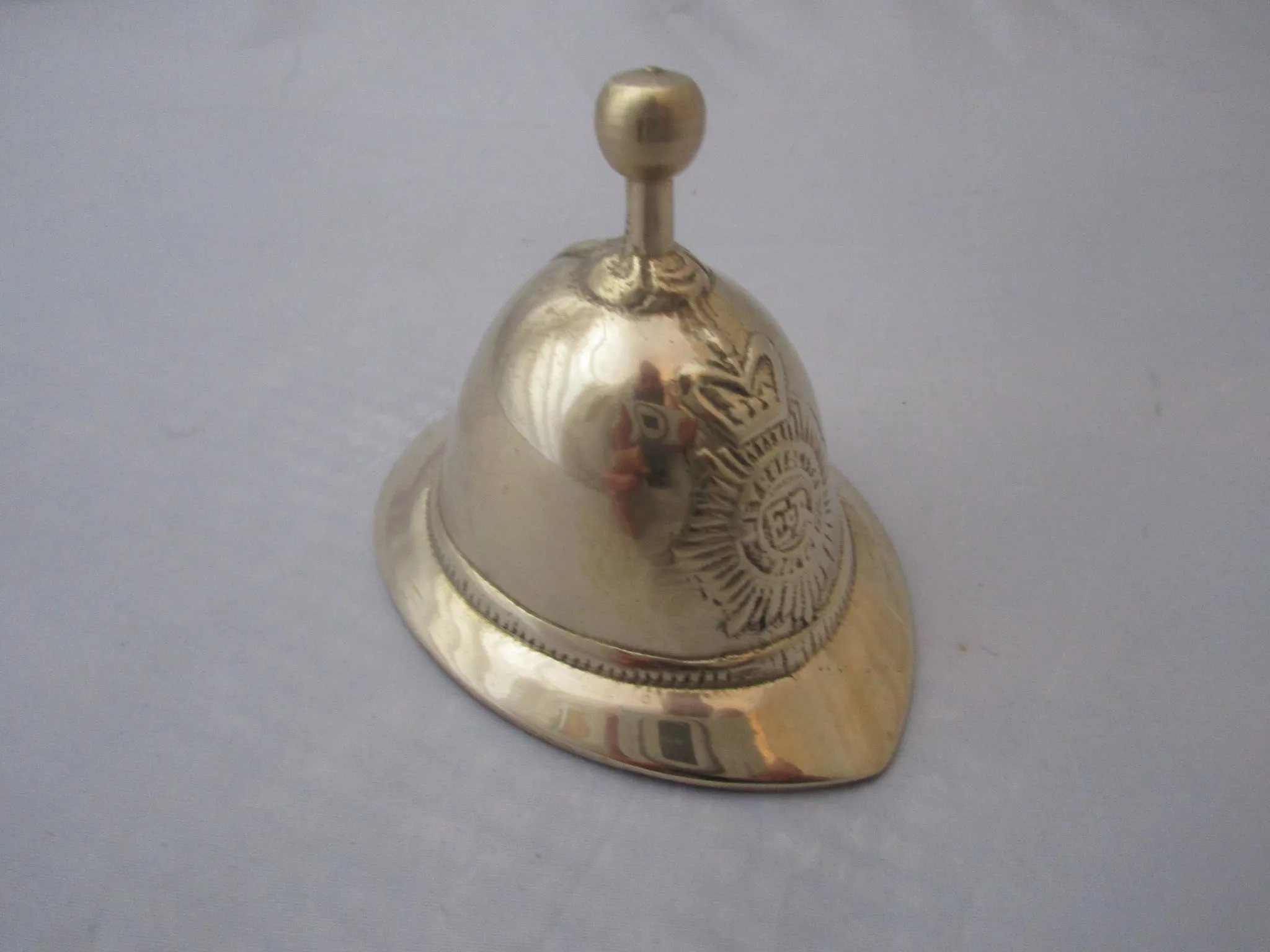 Small Brass Novelty Metropolitan Policemans Helmet Bell Vintage c1970