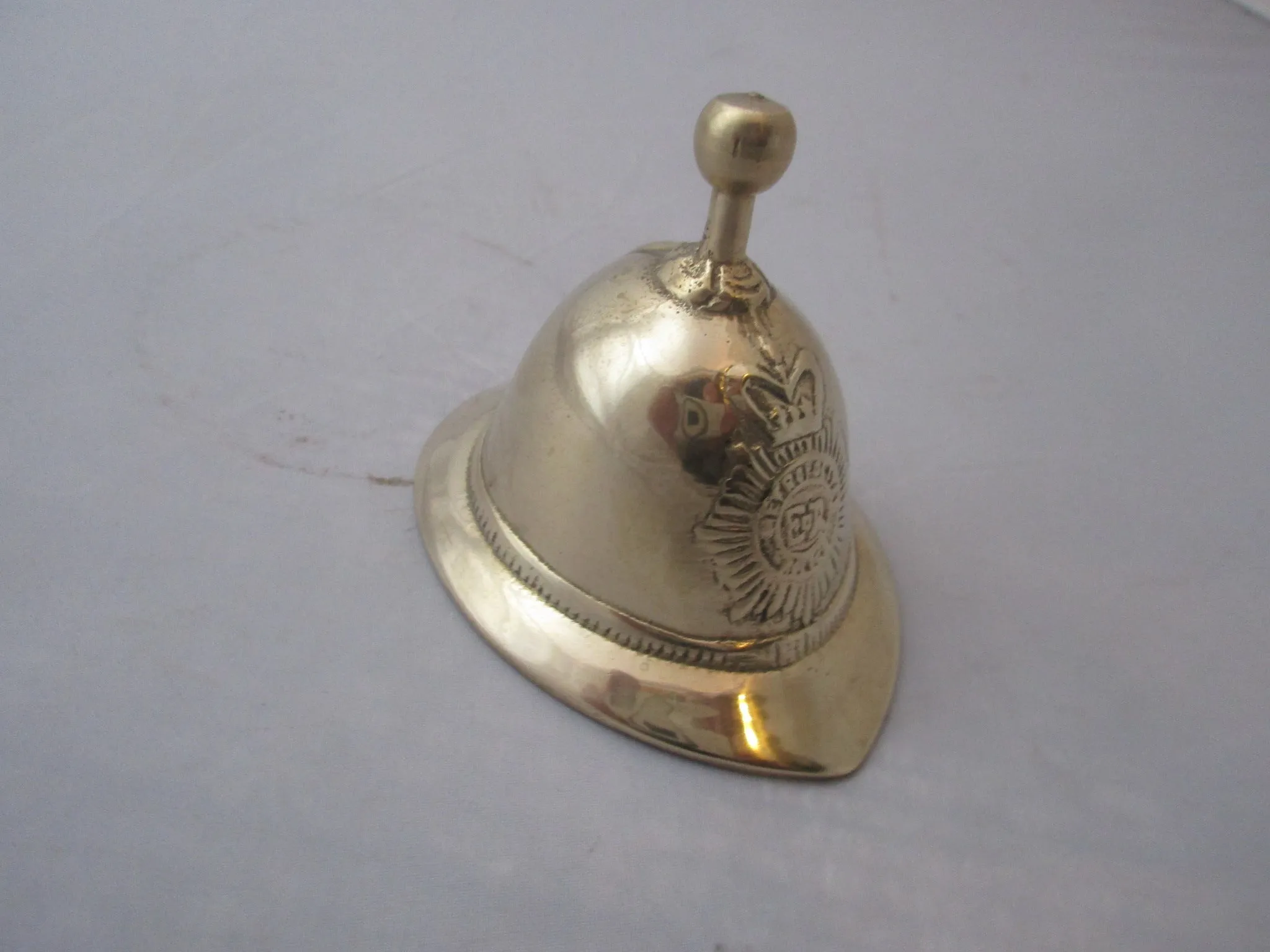 Small Brass Novelty Metropolitan Policemans Helmet Bell Vintage c1970