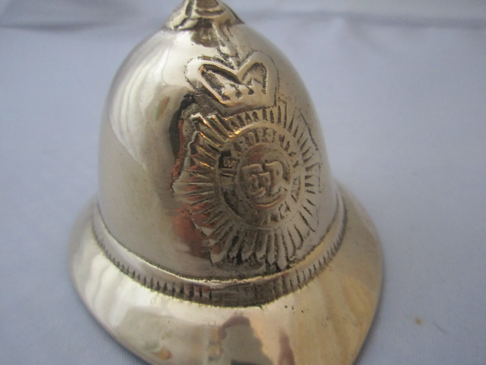 Small Brass Novelty Metropolitan Policemans Helmet Bell Vintage c1970