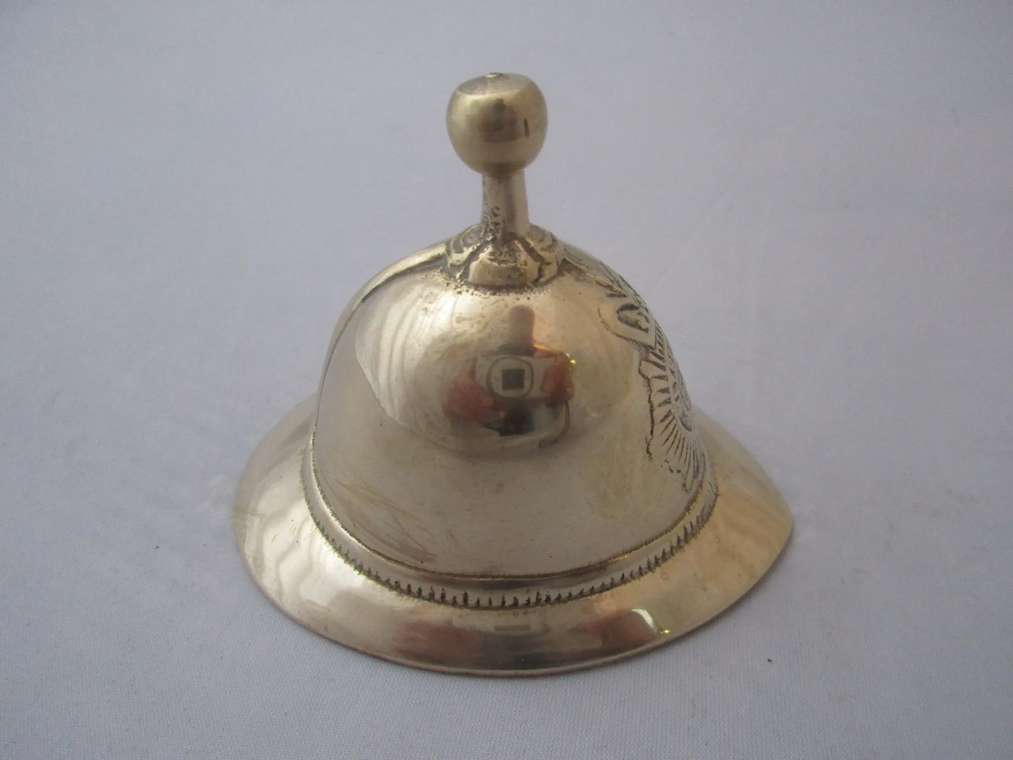 Small Brass Novelty Metropolitan Policemans Helmet Bell Vintage c1970