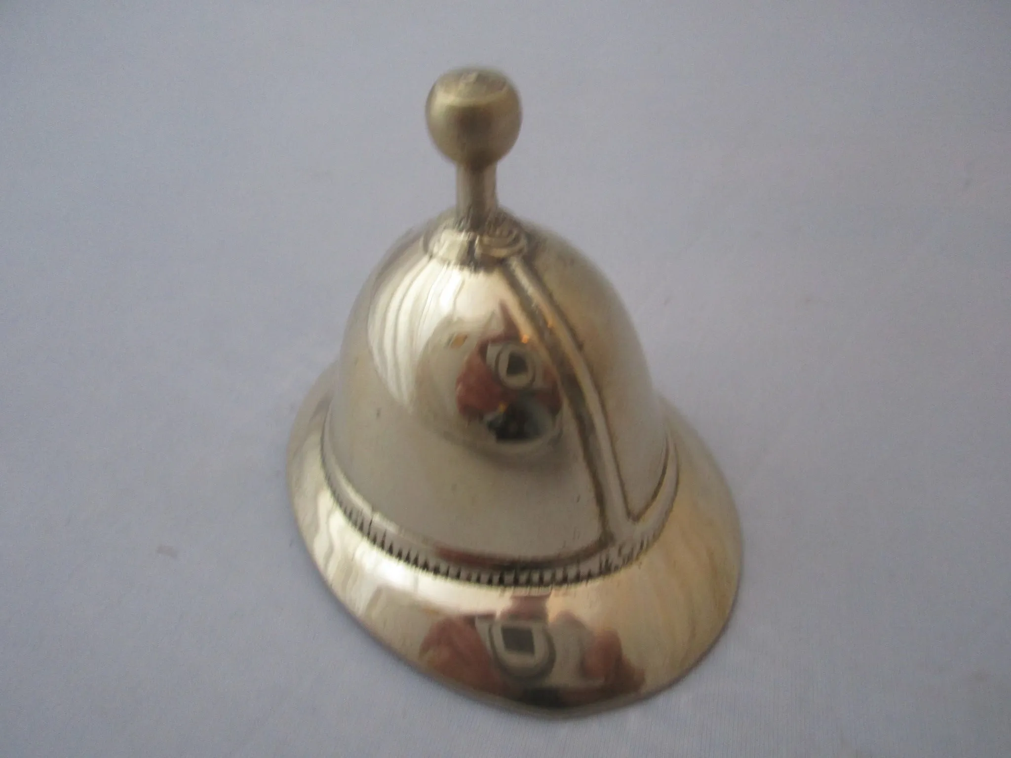 Small Brass Novelty Metropolitan Policemans Helmet Bell Vintage c1970