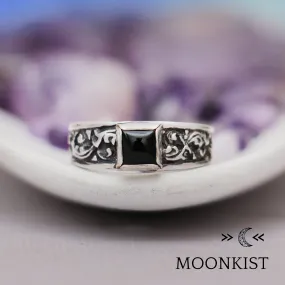 Square Black Onyx Ring  | Moonkist Designs