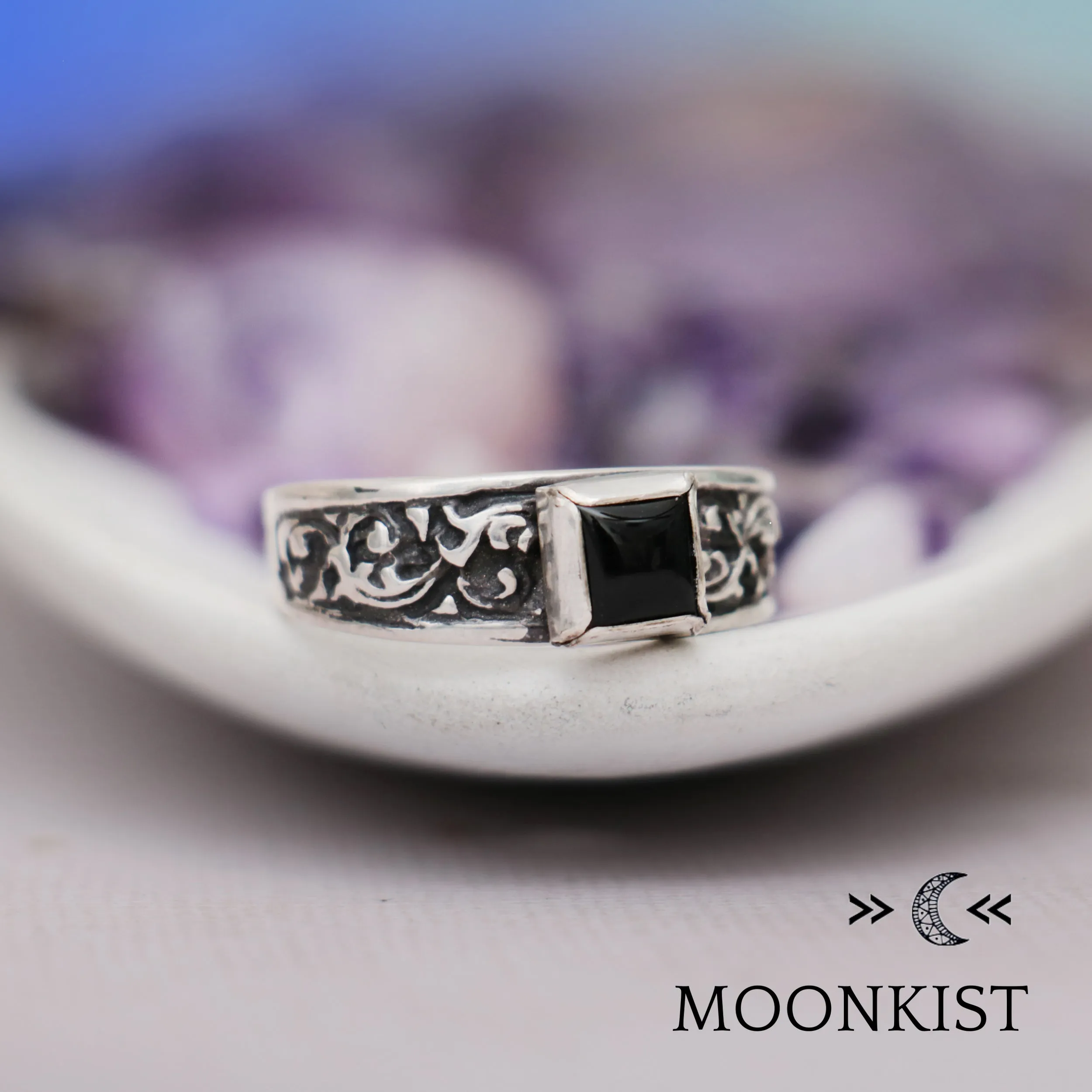 Square Black Onyx Ring  | Moonkist Designs