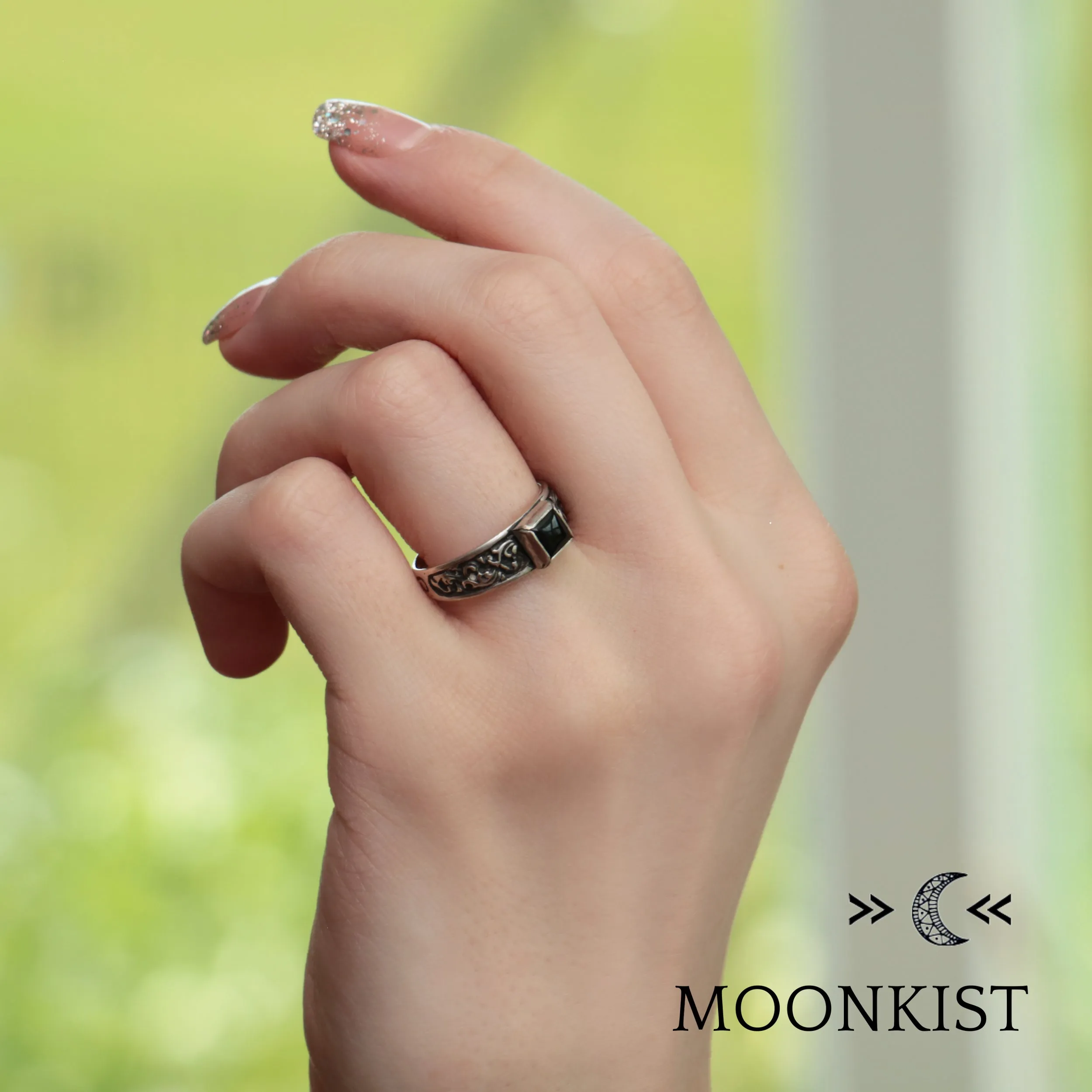 Square Black Onyx Ring  | Moonkist Designs