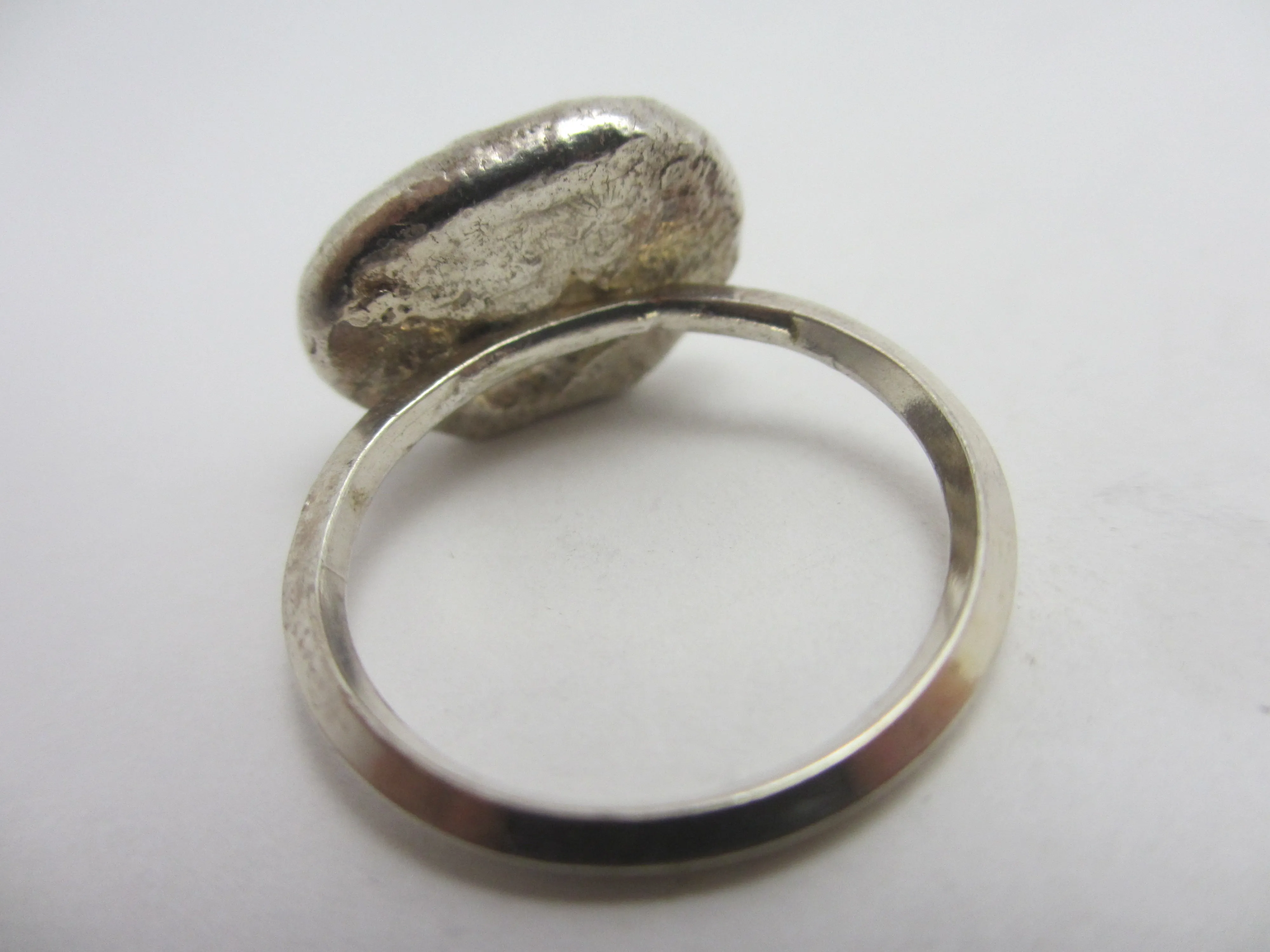 Sterling Silver Nugget Ring Vintage c1980