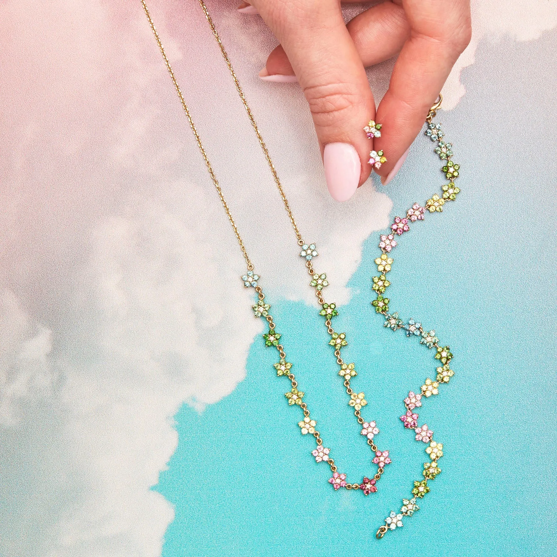 Tourmaline and Diamond Aurora Necklace