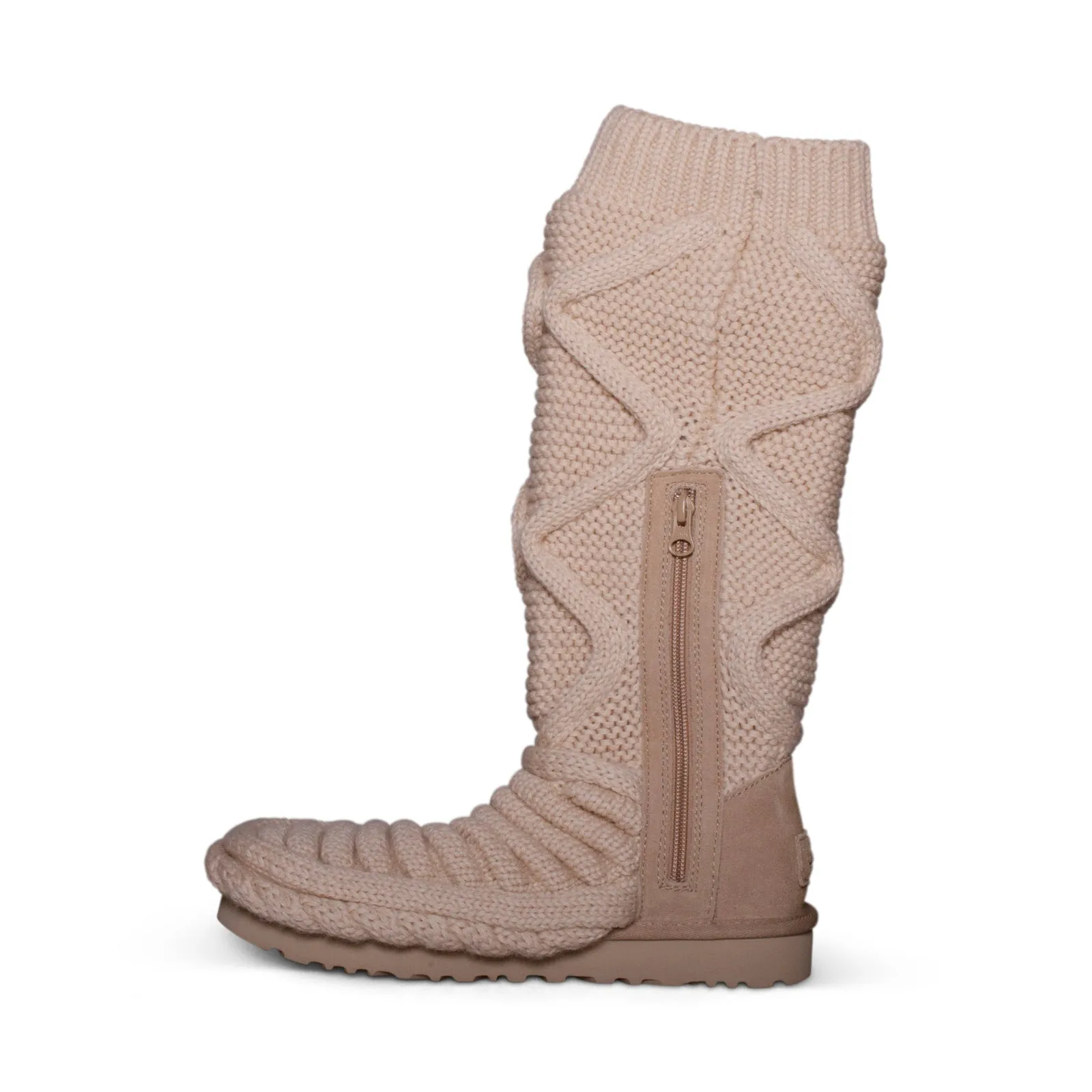 UGG Classic Tall Chunky Knit Cream Boots - Women's