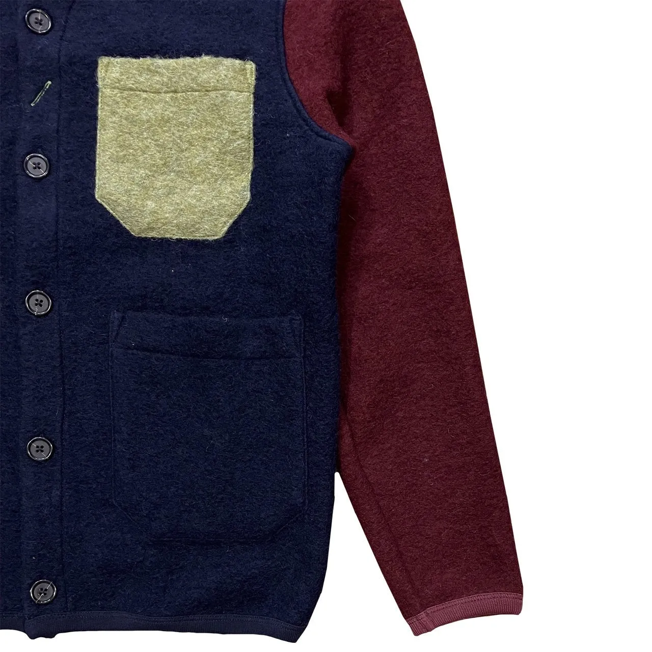 UNIVERSAL WORKS x Fresh Cardigan Wool Fleece Navy