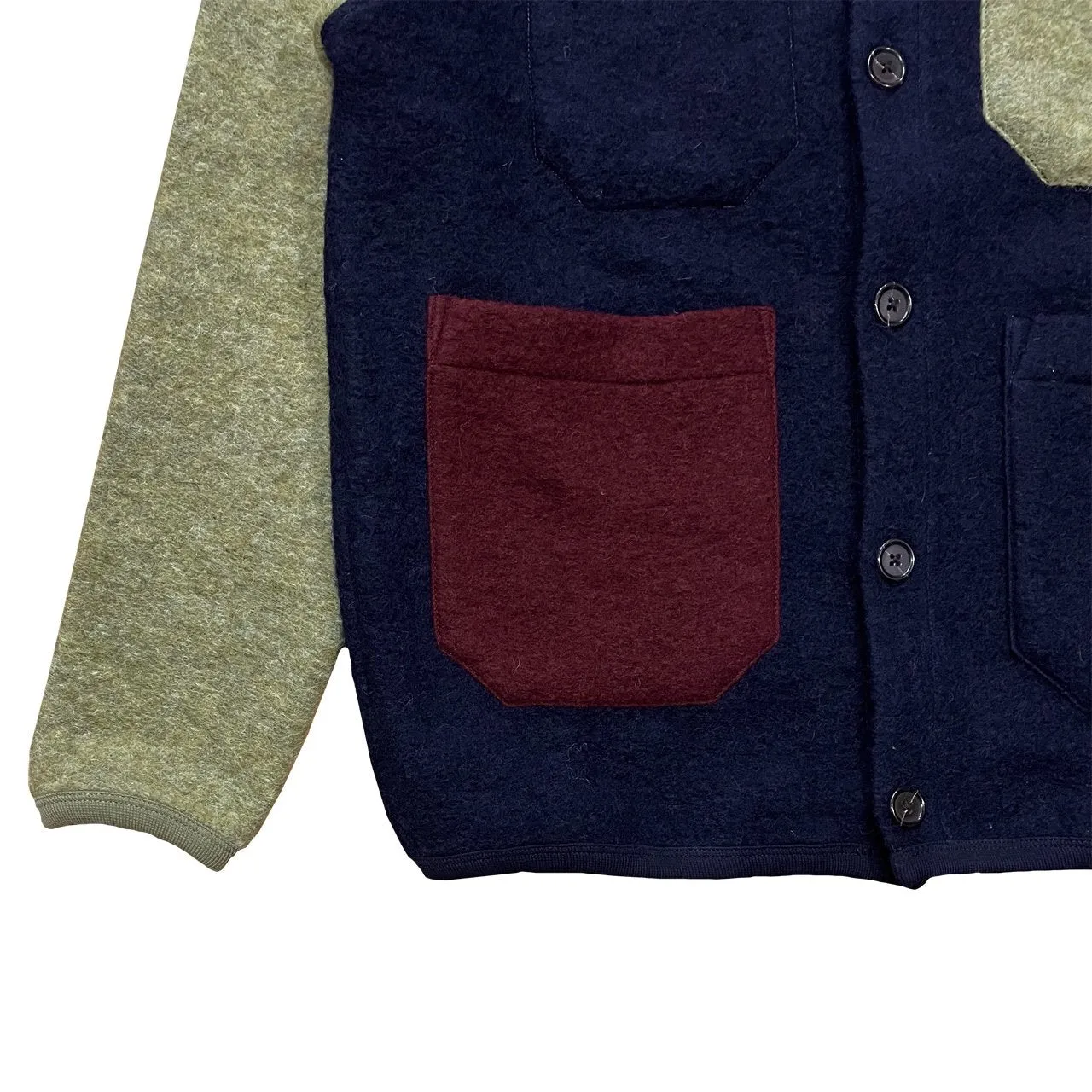 UNIVERSAL WORKS x Fresh Cardigan Wool Fleece Navy