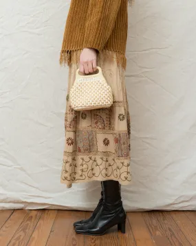 Vintage 1960 Cream Beaded Bag