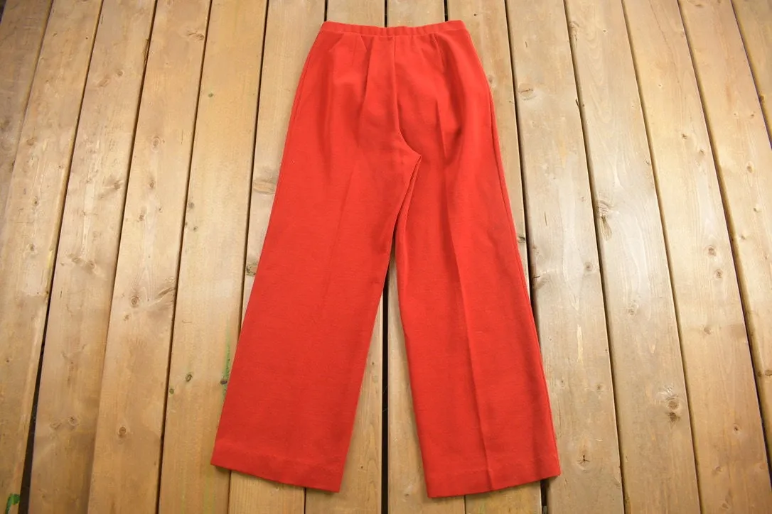 Vintage 1970's Act III Polyester Wool Trousers Size 26 x 27 / Made in USA / Red Pants / 70s / 80s / Pleated / Fashion / Vintage Pants