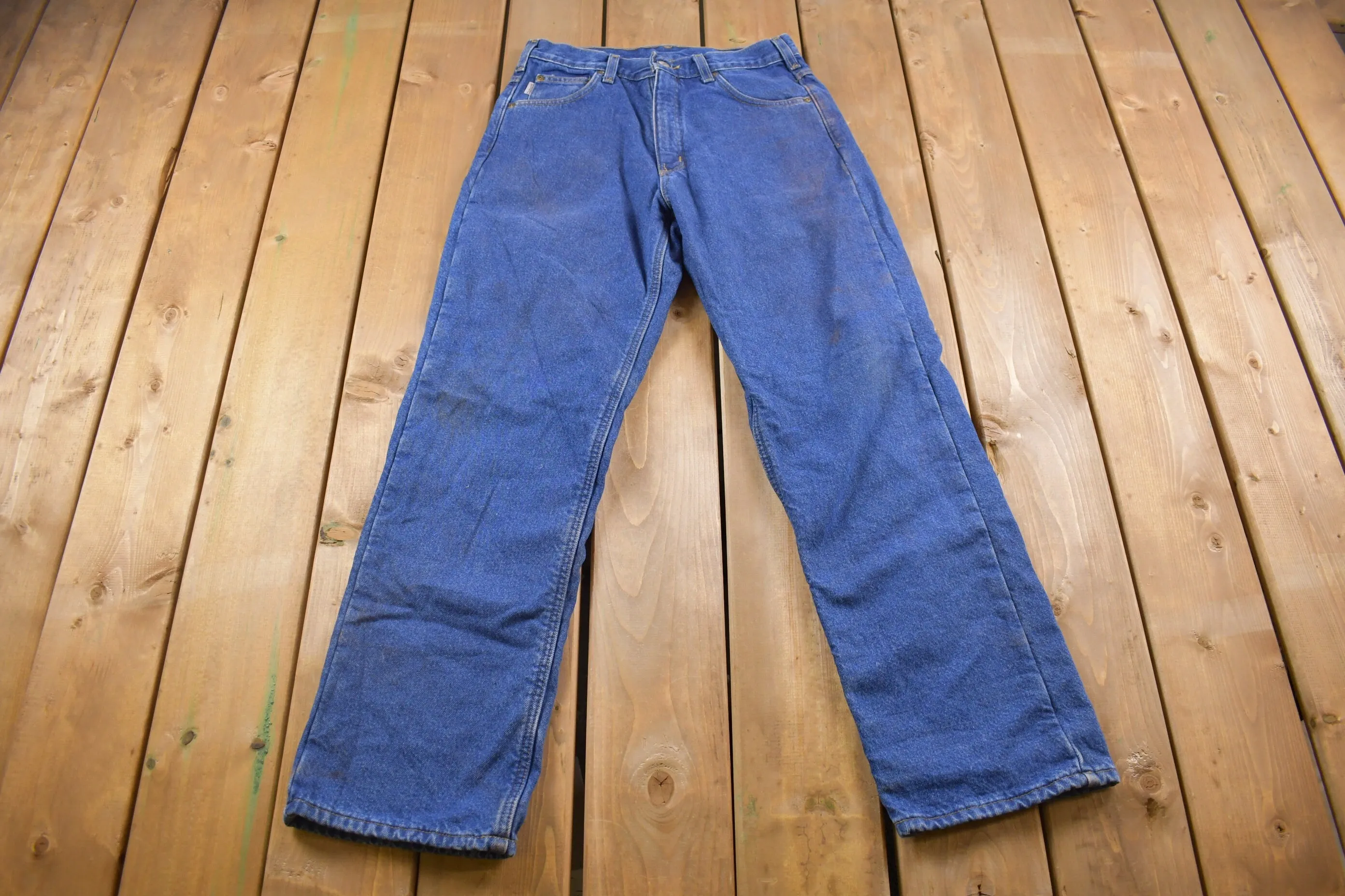 Vintage 1990s Carhartt Lined Jeans Size 30 x 31 / 90s Carpenter Pants / Hype Vintage / Warm Pants / Rare Carhartt Vintage / Vintage Workwear