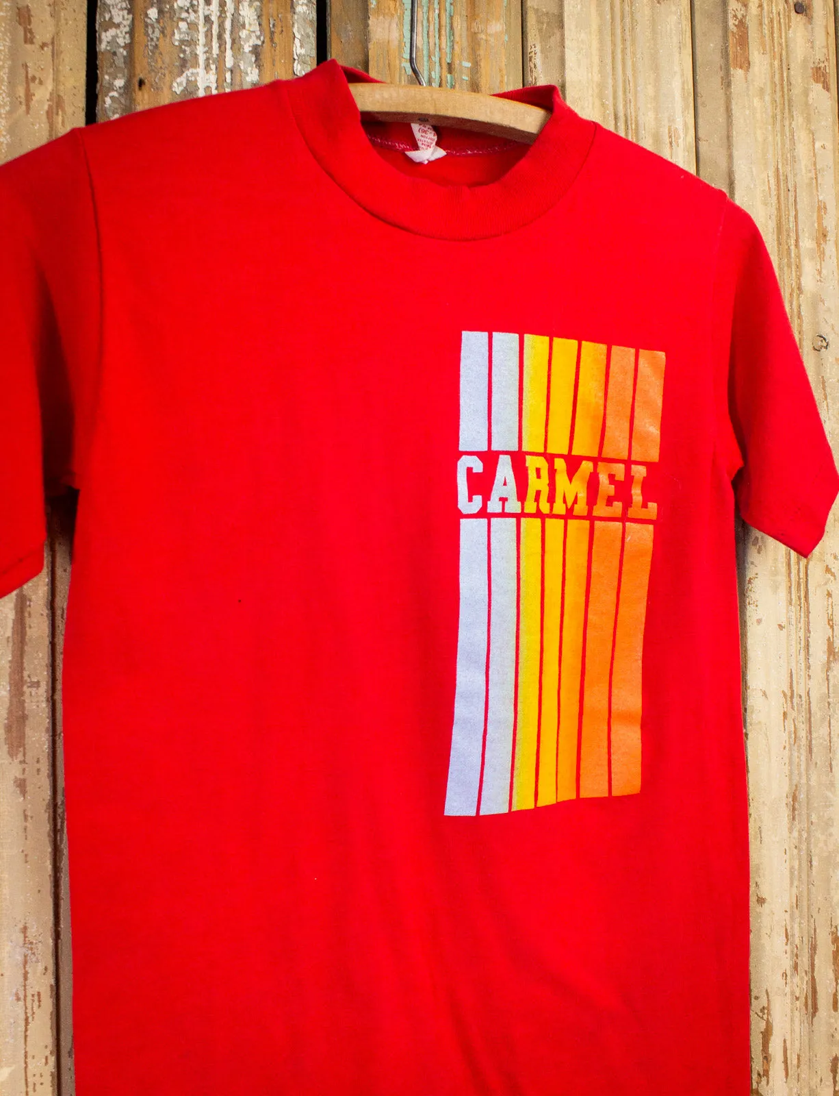 Vintage Carmel Souvenir Graphic T Shirt 80s Red XS