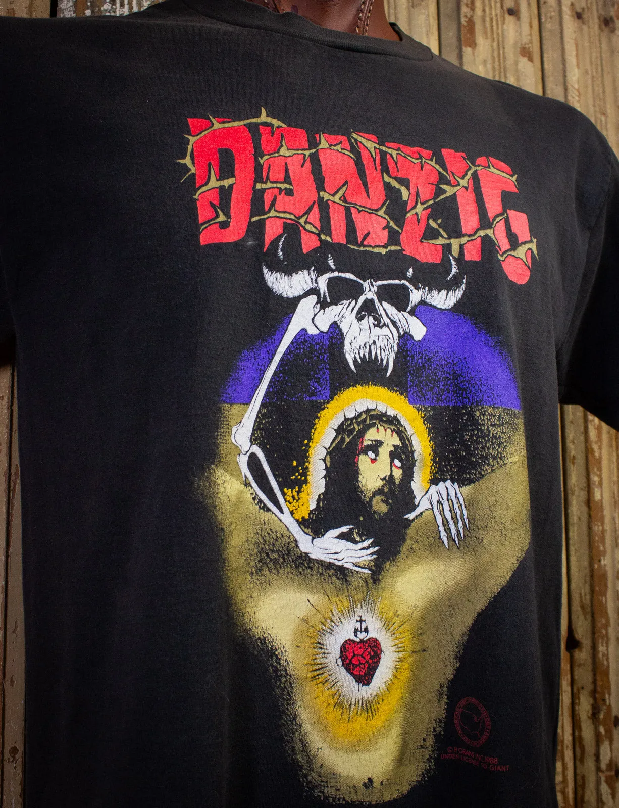 Vintage Danzig God Don't Like It Concert T Shirt 1988 Black XL