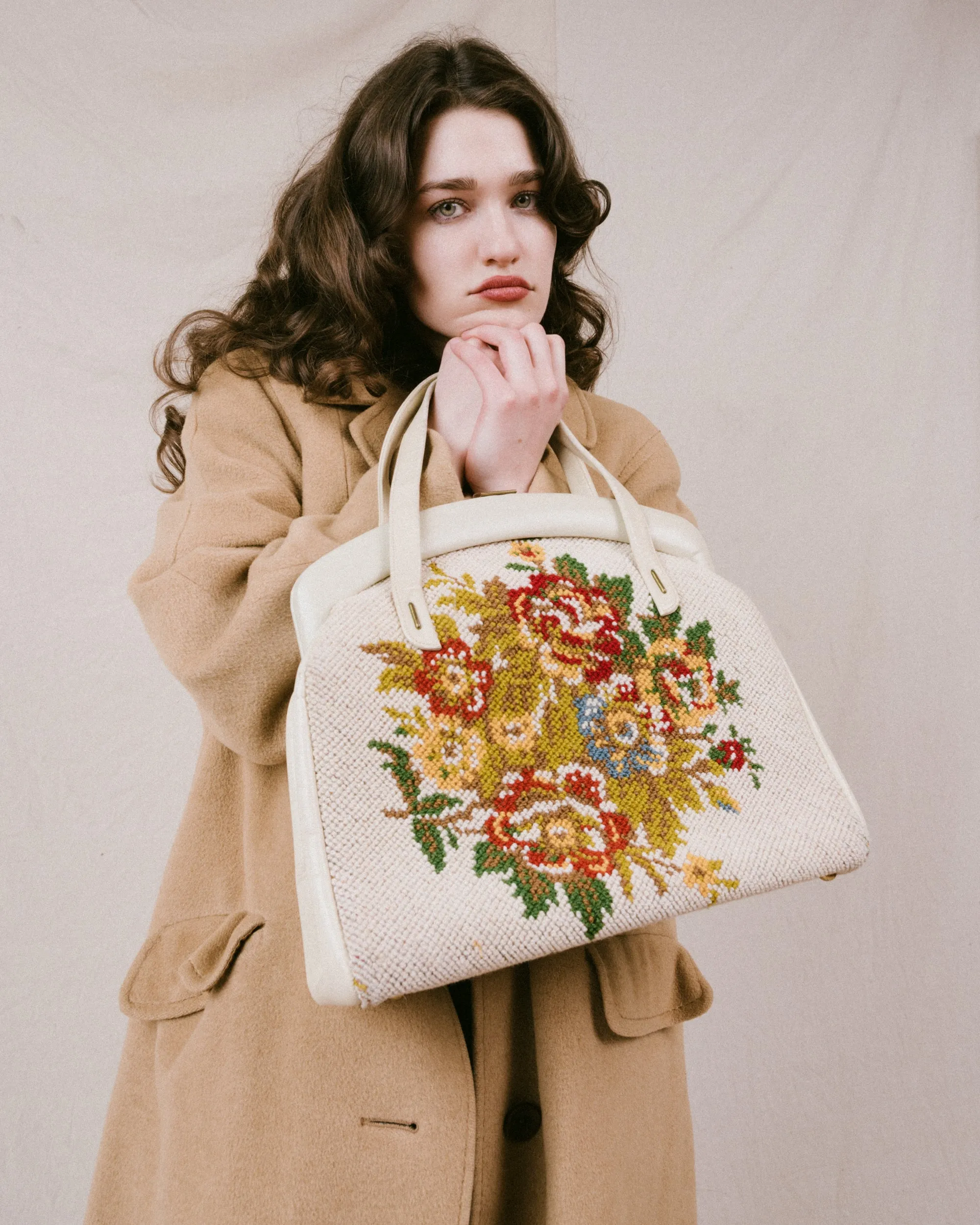 Vintage Floral Tapestry City Bag