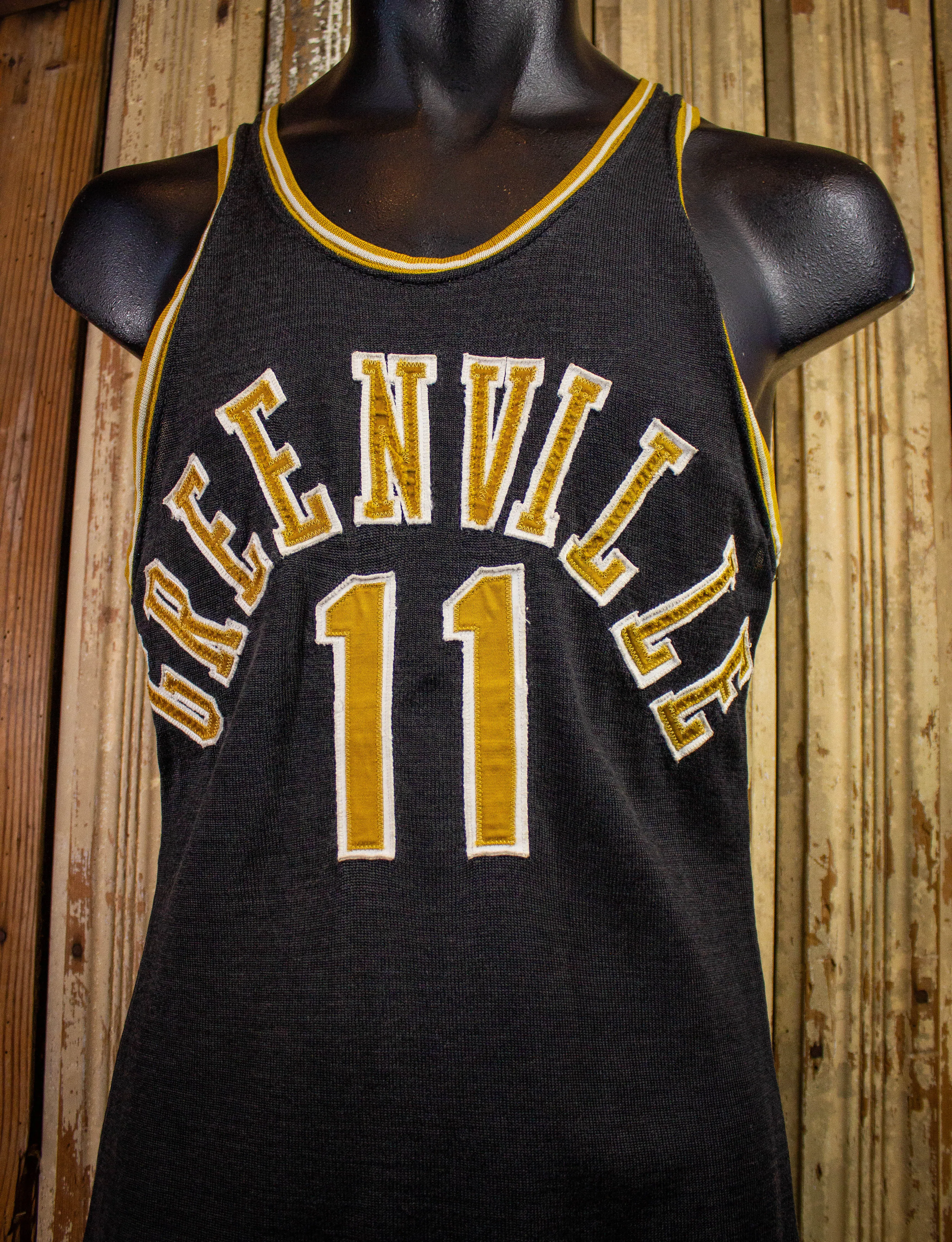 Vintage Greenville Jersey Tank Top 40s Green and Yellow Small