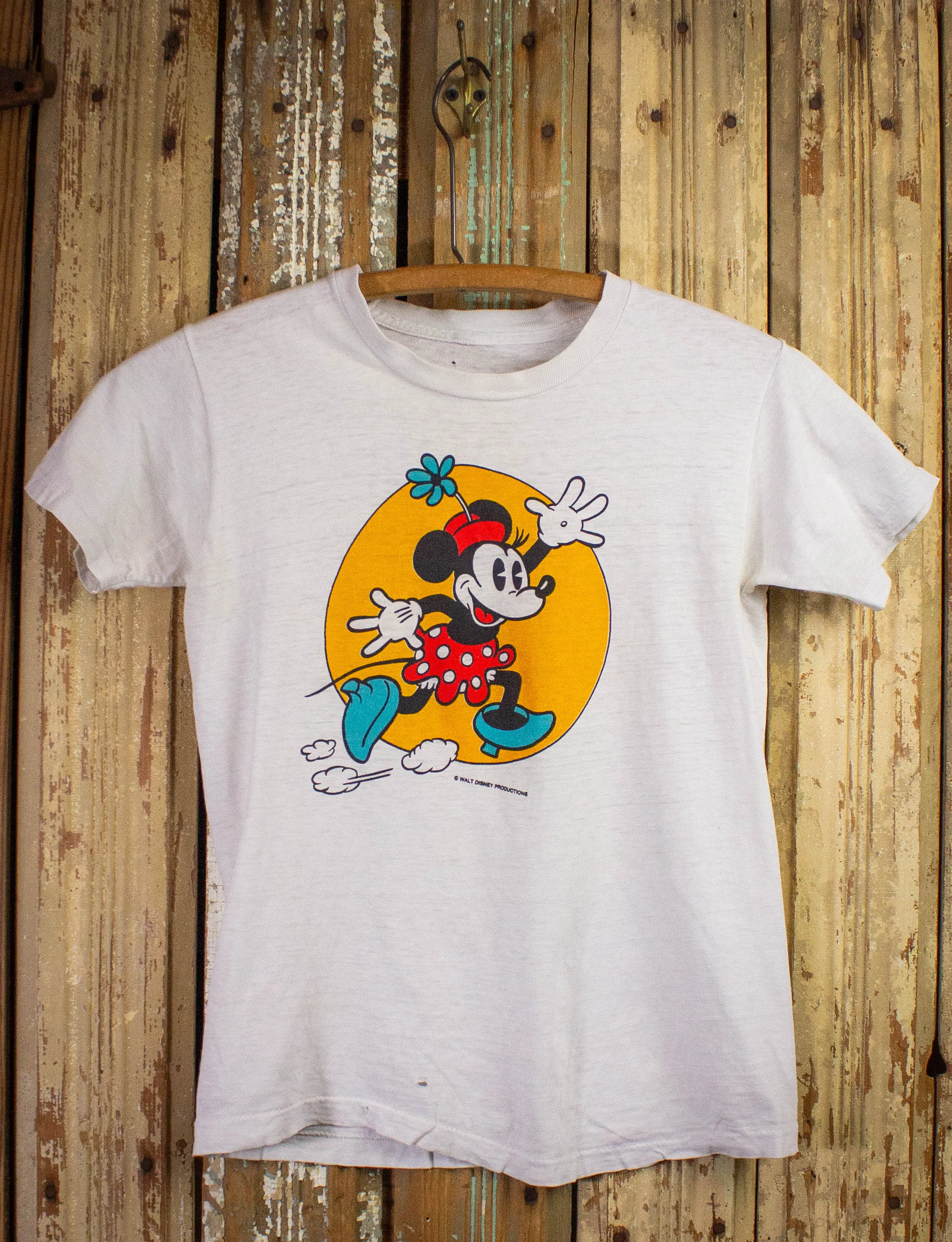 Vintage Minnie Mouse Graphic T Shirt 70s White XS