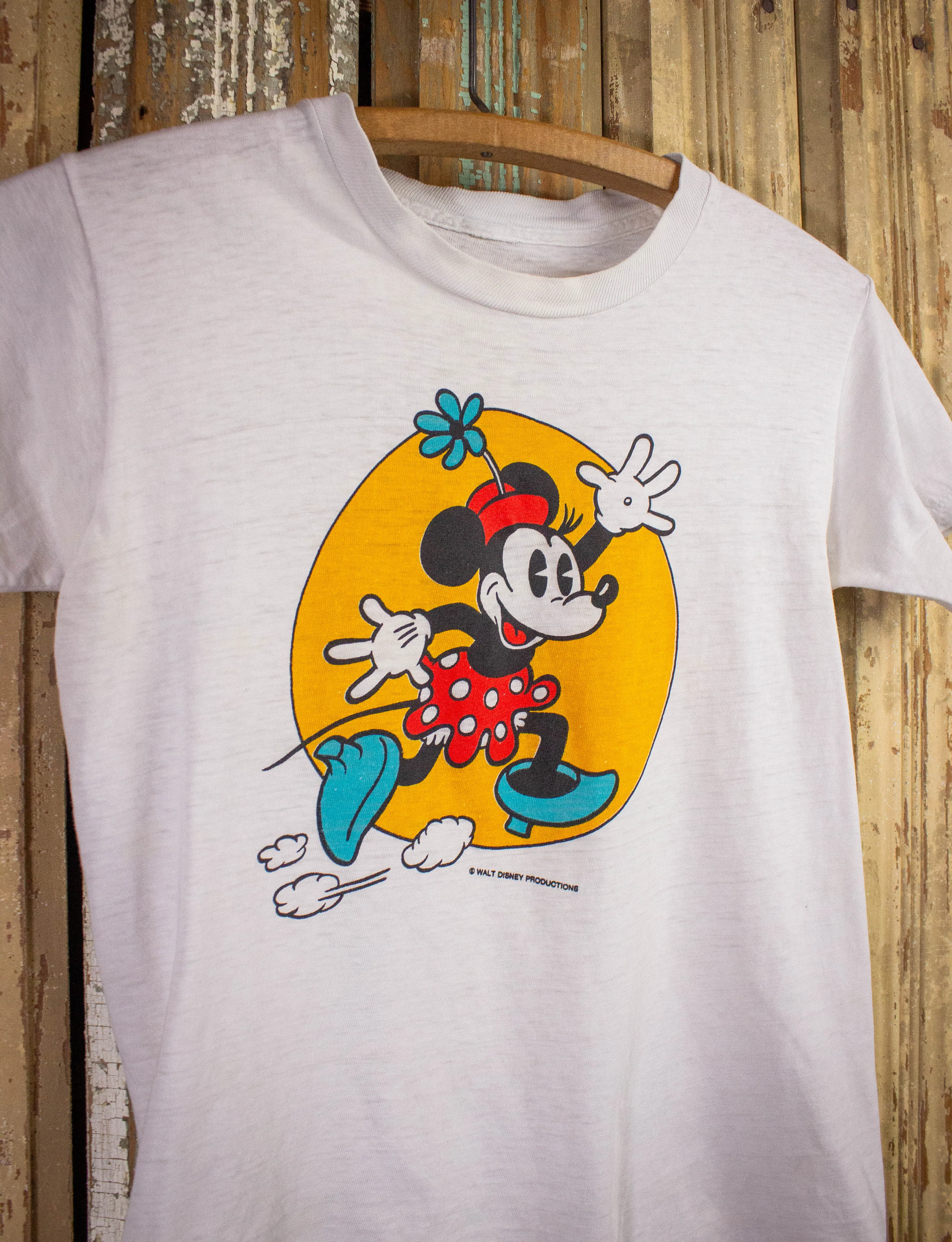 Vintage Minnie Mouse Graphic T Shirt 70s White XS