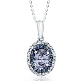 White Gold Sapphire & Diamond Infinite Pendant