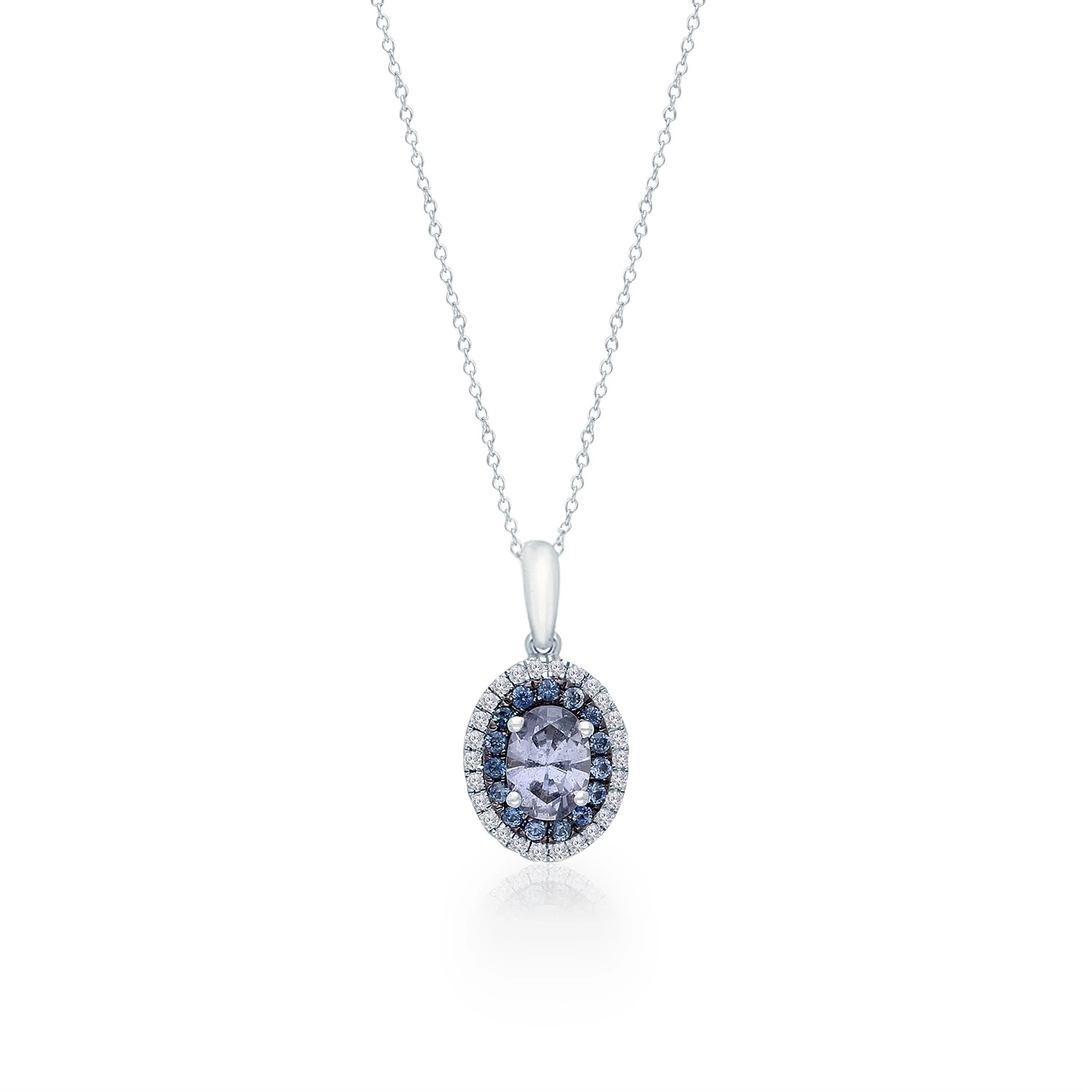 White Gold Sapphire & Diamond Infinite Pendant