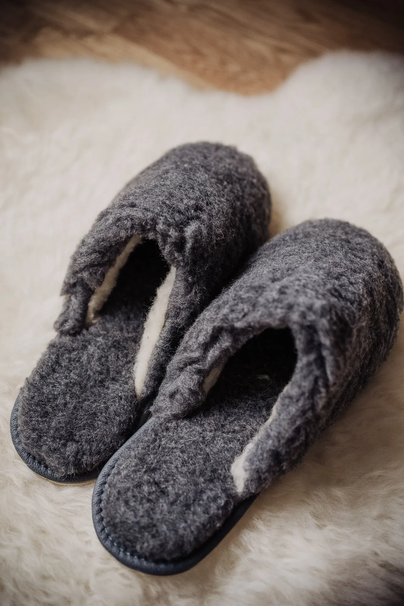 Woollen Grey Men's Slippers