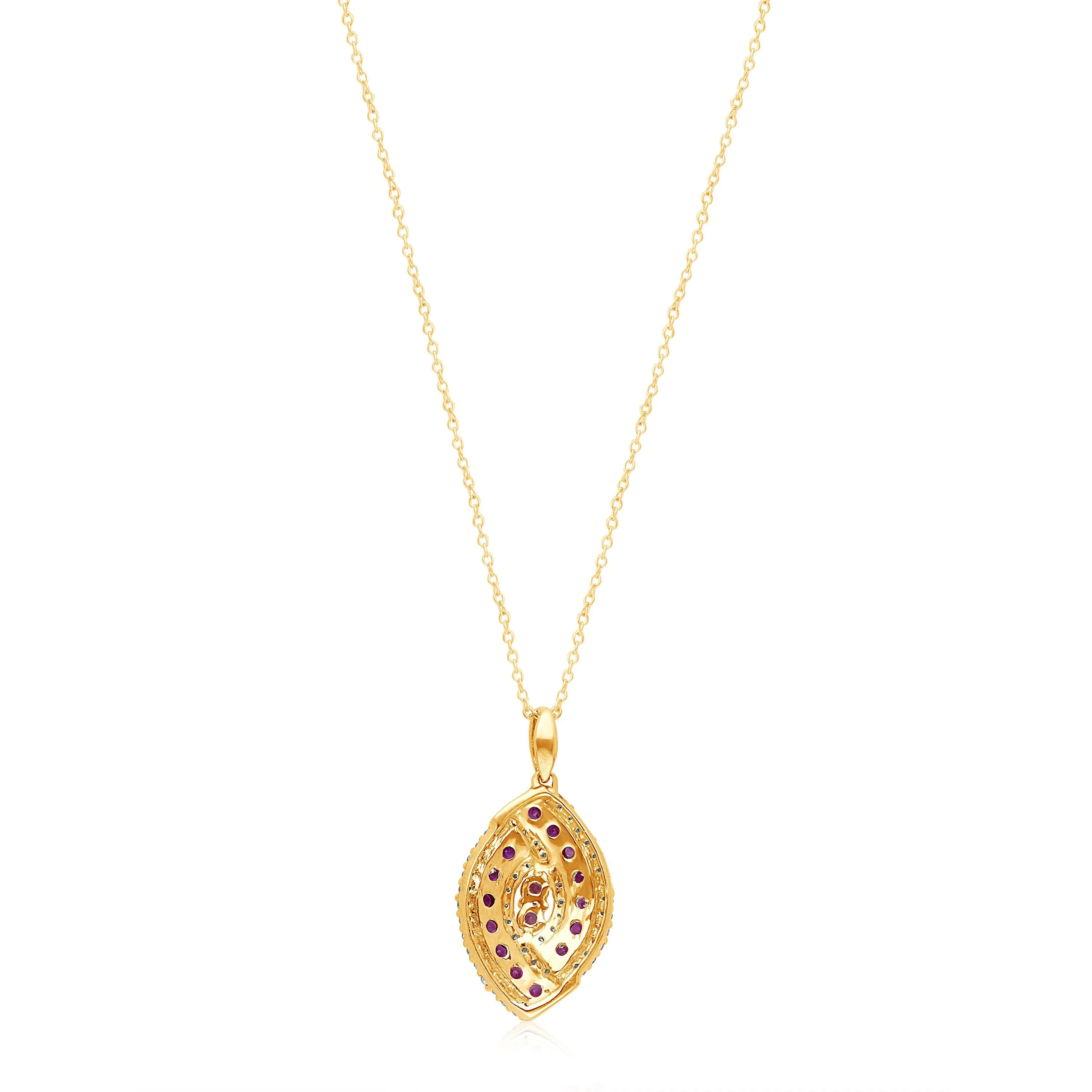 Yellow Gold Ruby & Diamond Infinite Pendant