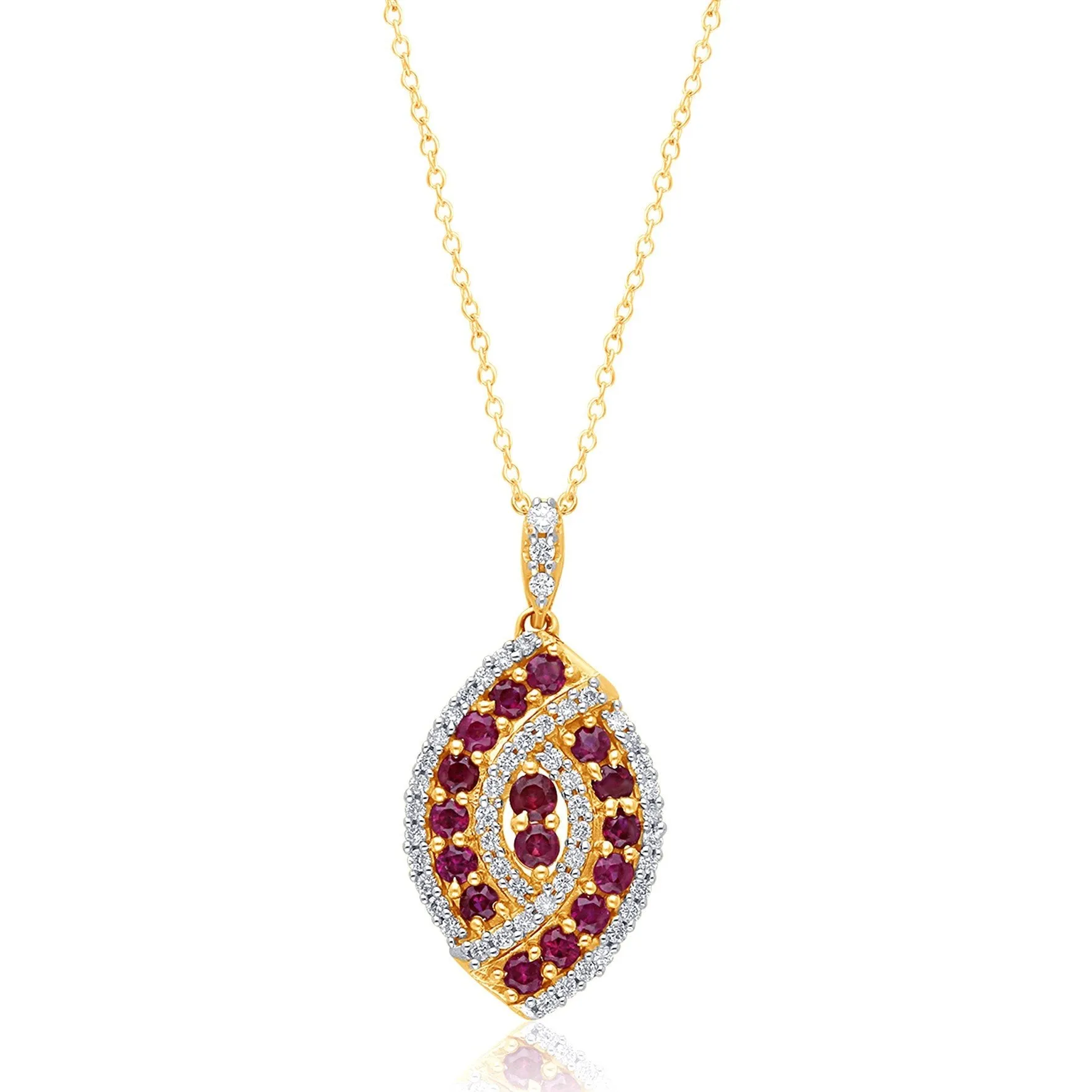 Yellow Gold Ruby & Diamond Infinite Pendant