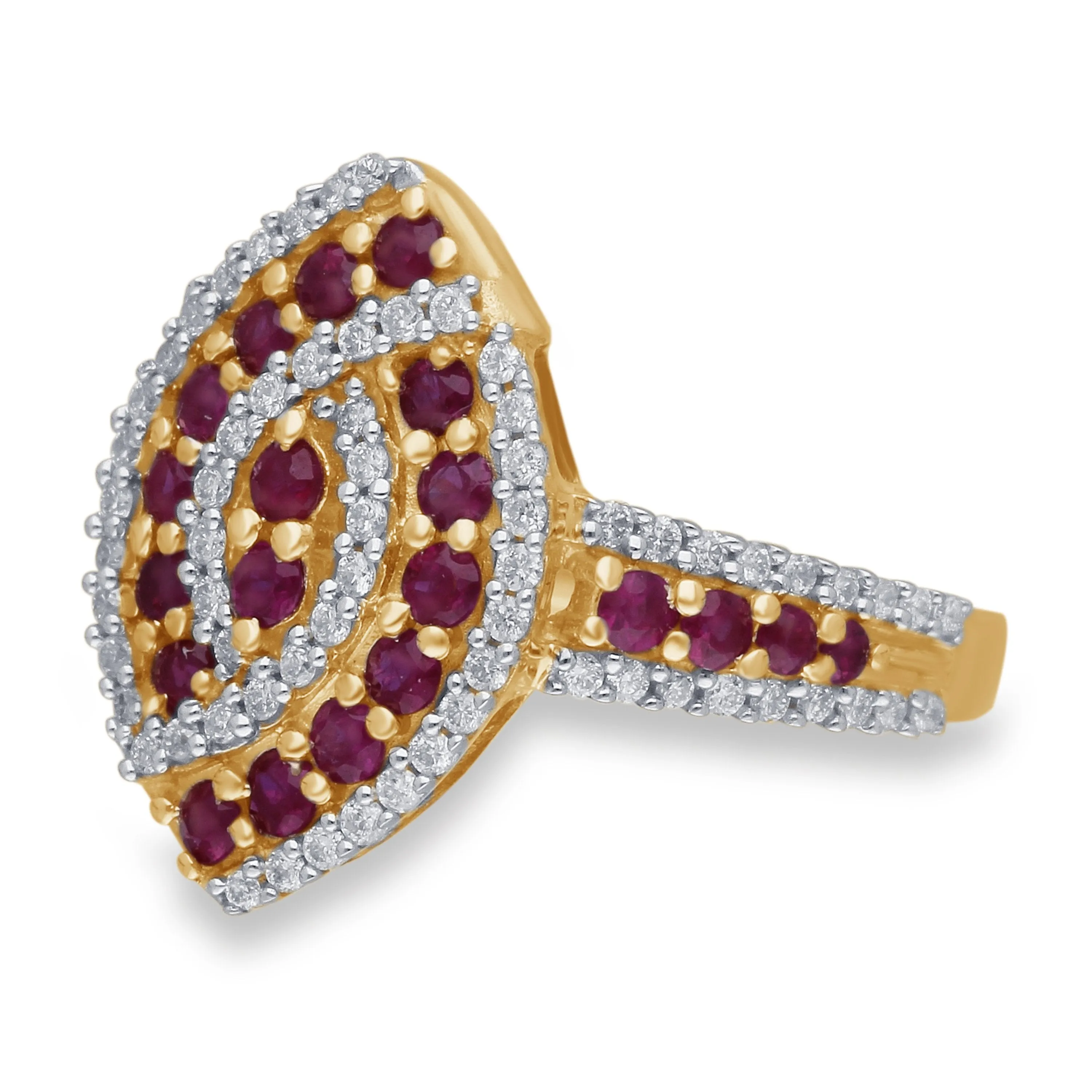 Yellow Gold Ruby & Diamond Infinite Ring