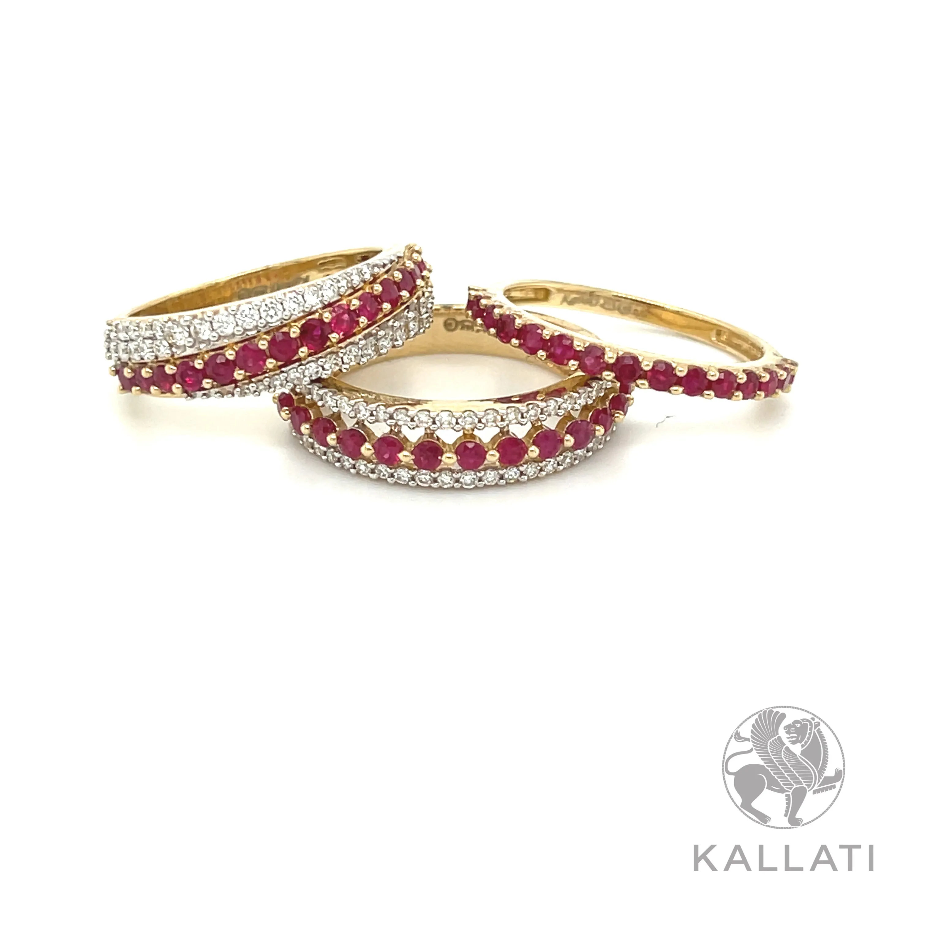 Yellow Gold Ruby & Diamond Infinite Ring