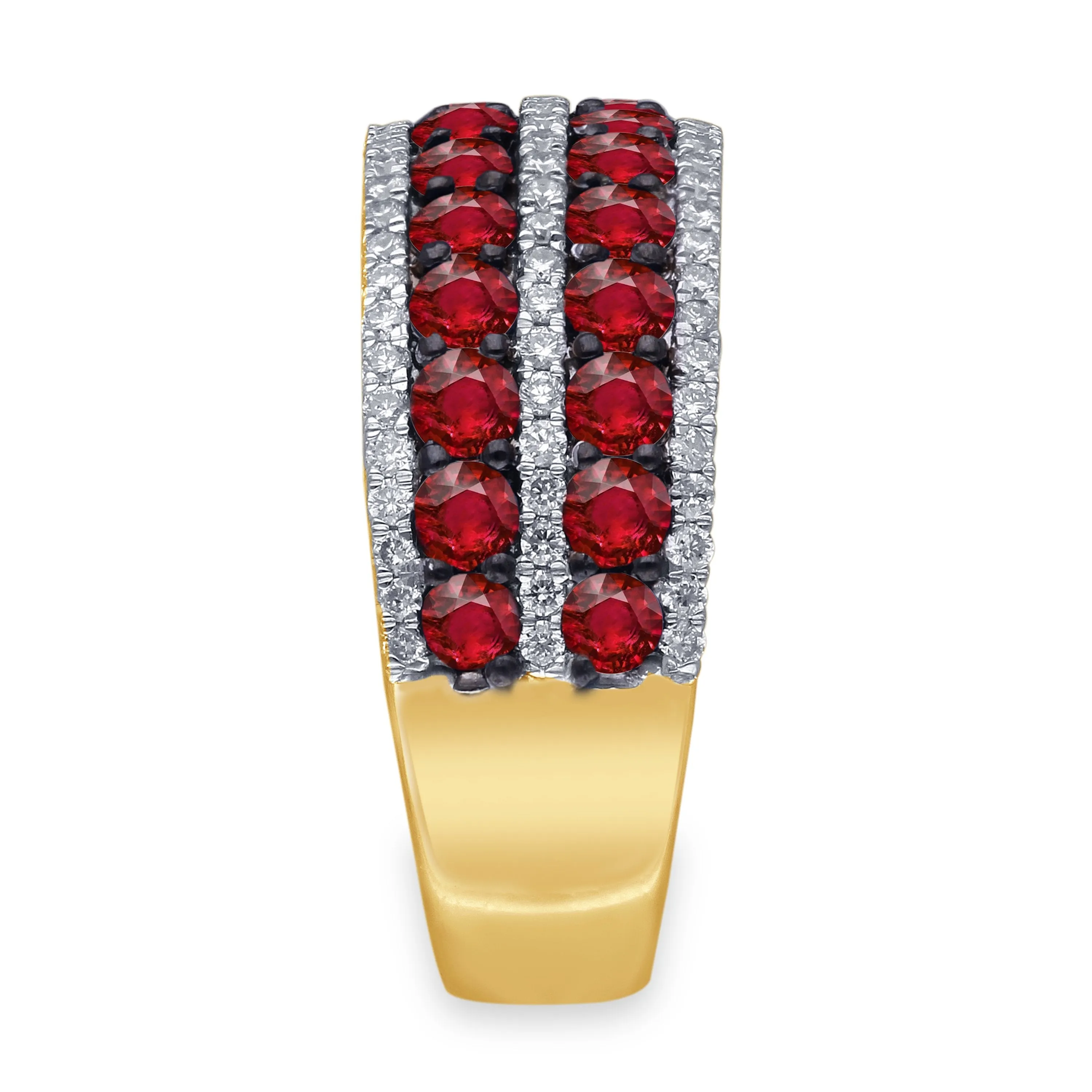 Yellow Gold Ruby & Diamond Infinite Ring